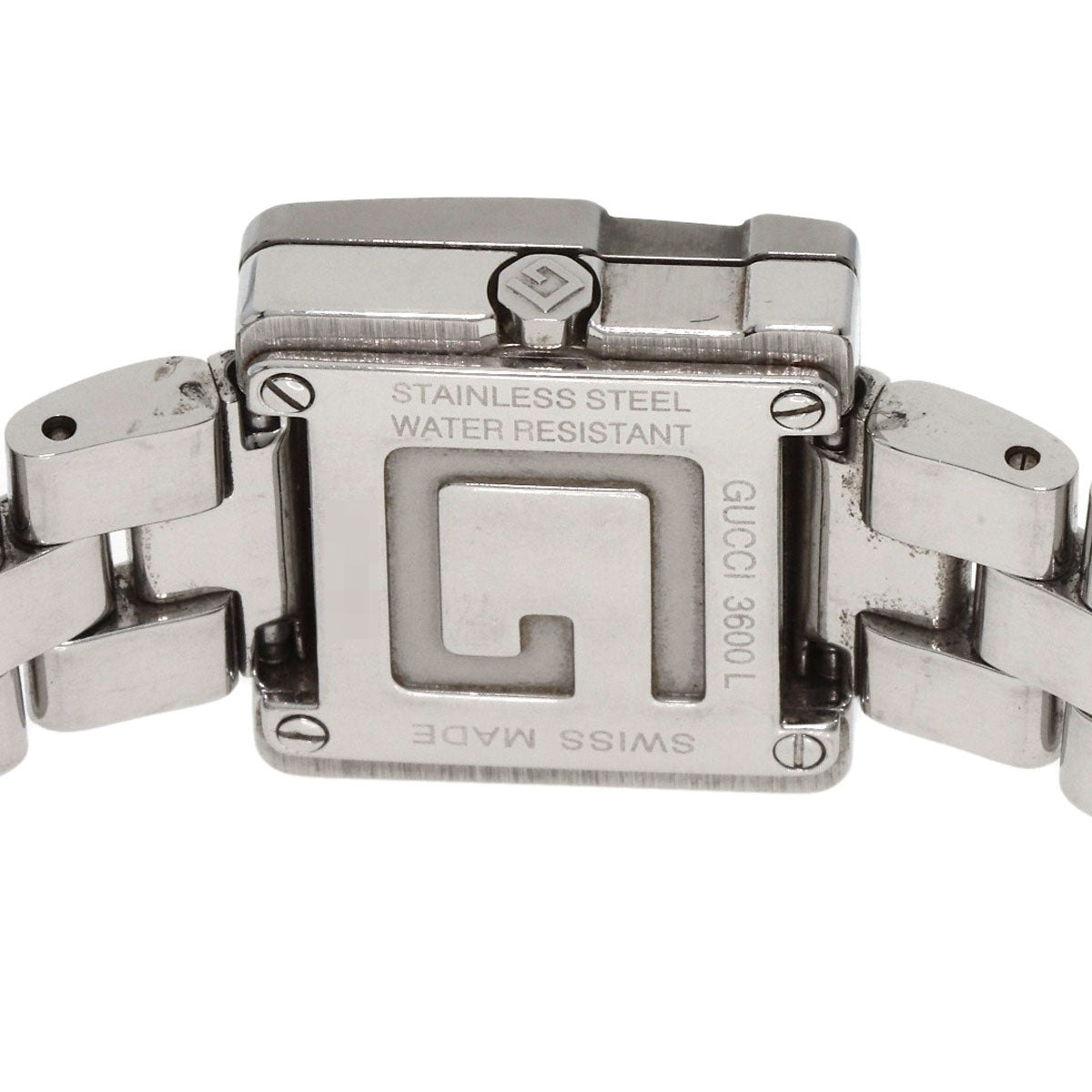 GUCCI Watches Quartz 3600L Stainless Steel , Stainless Steel Silver G Square Silver dial Women Used