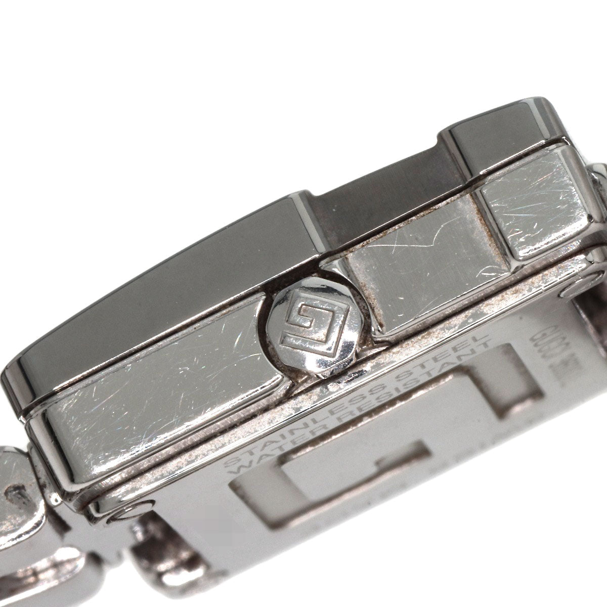 GUCCI Watches Quartz 3600L Stainless Steel , Stainless Steel Silver G Square Silver dial Women Used
