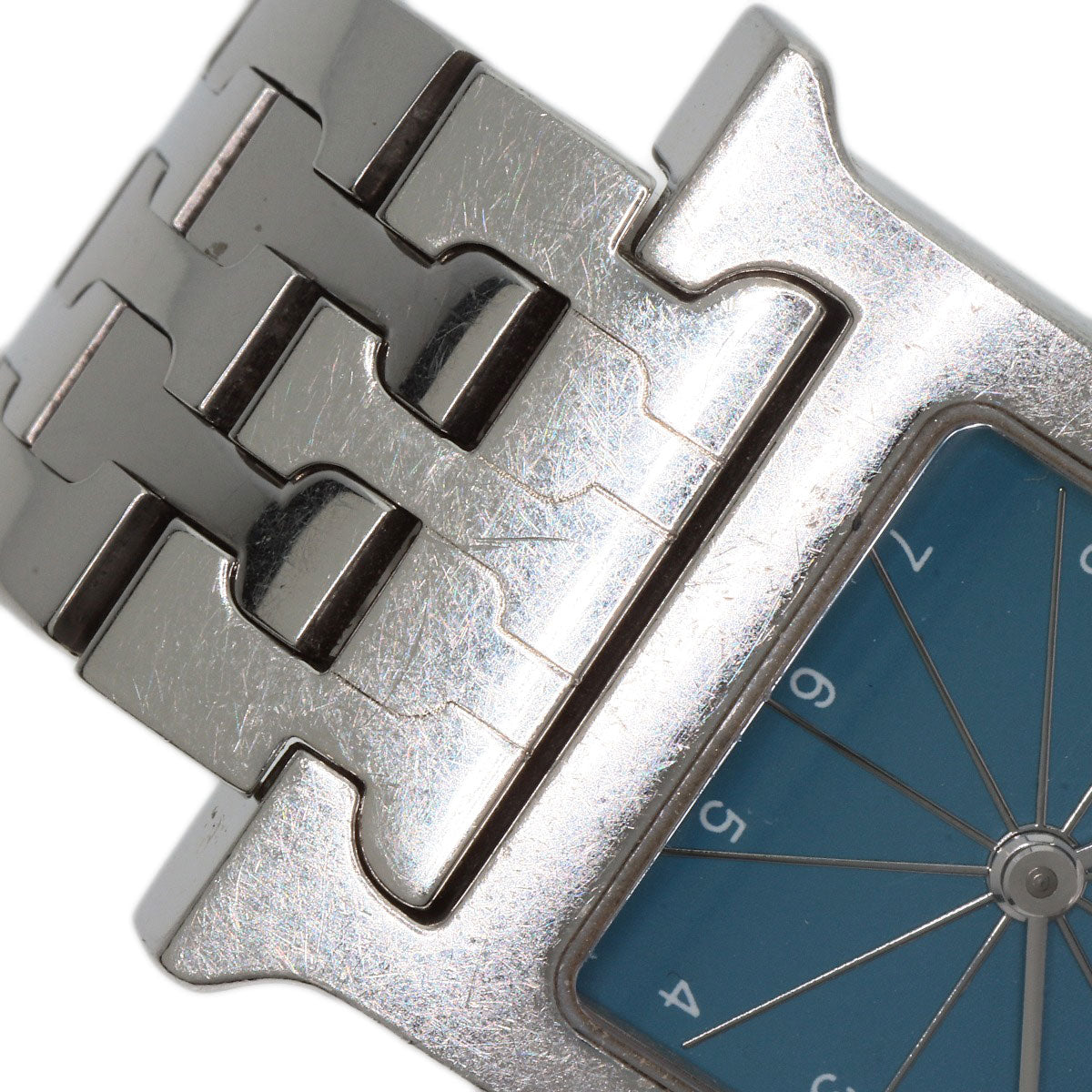 HERMES Watches Quartz HH1.210 Stainless Steel , Stainless Steel Silver H Watch Blue Gene Blue gene dial Women Used