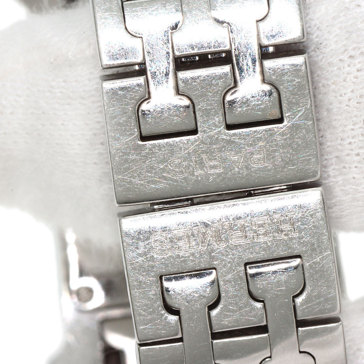 HERMES Watches Quartz HH1.210 Stainless Steel , Stainless Steel Silver H Watch Blue Gene Blue gene dial Women Used