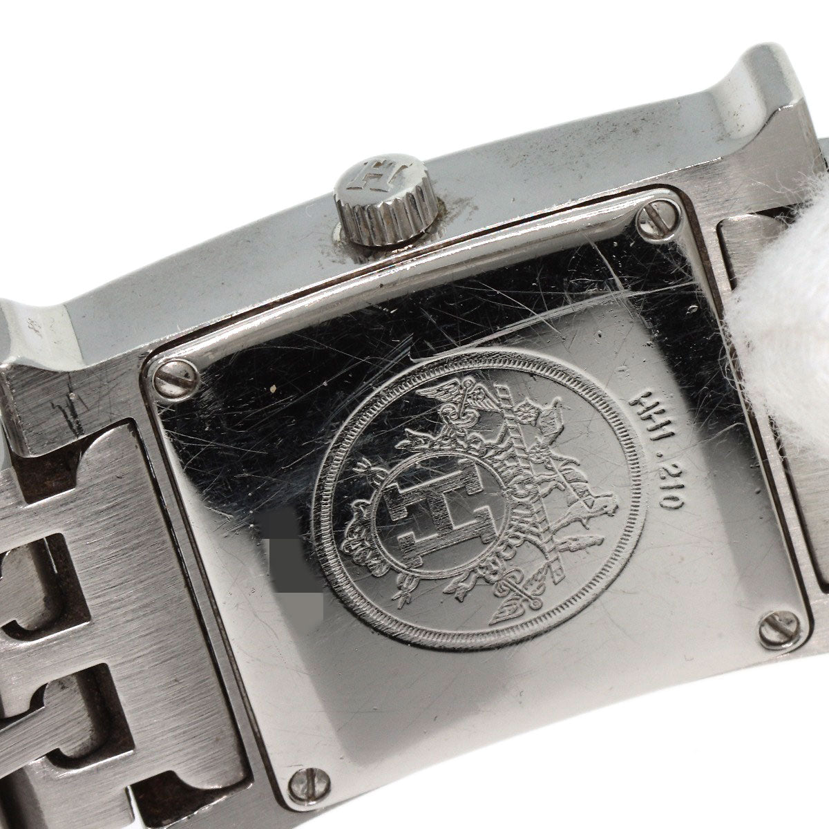 HERMES Watches Quartz HH1.210 Stainless Steel , Stainless Steel Silver H Watch Blue Gene Blue gene dial Women Used