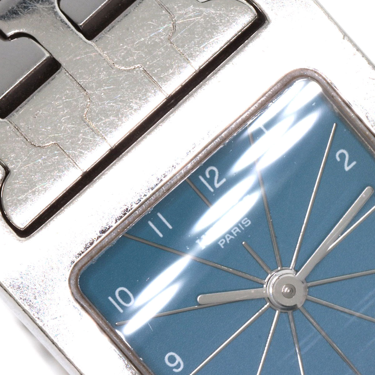 HERMES Watches Quartz HH1.210 Stainless Steel , Stainless Steel Silver H Watch Blue Gene Blue gene dial Women Used