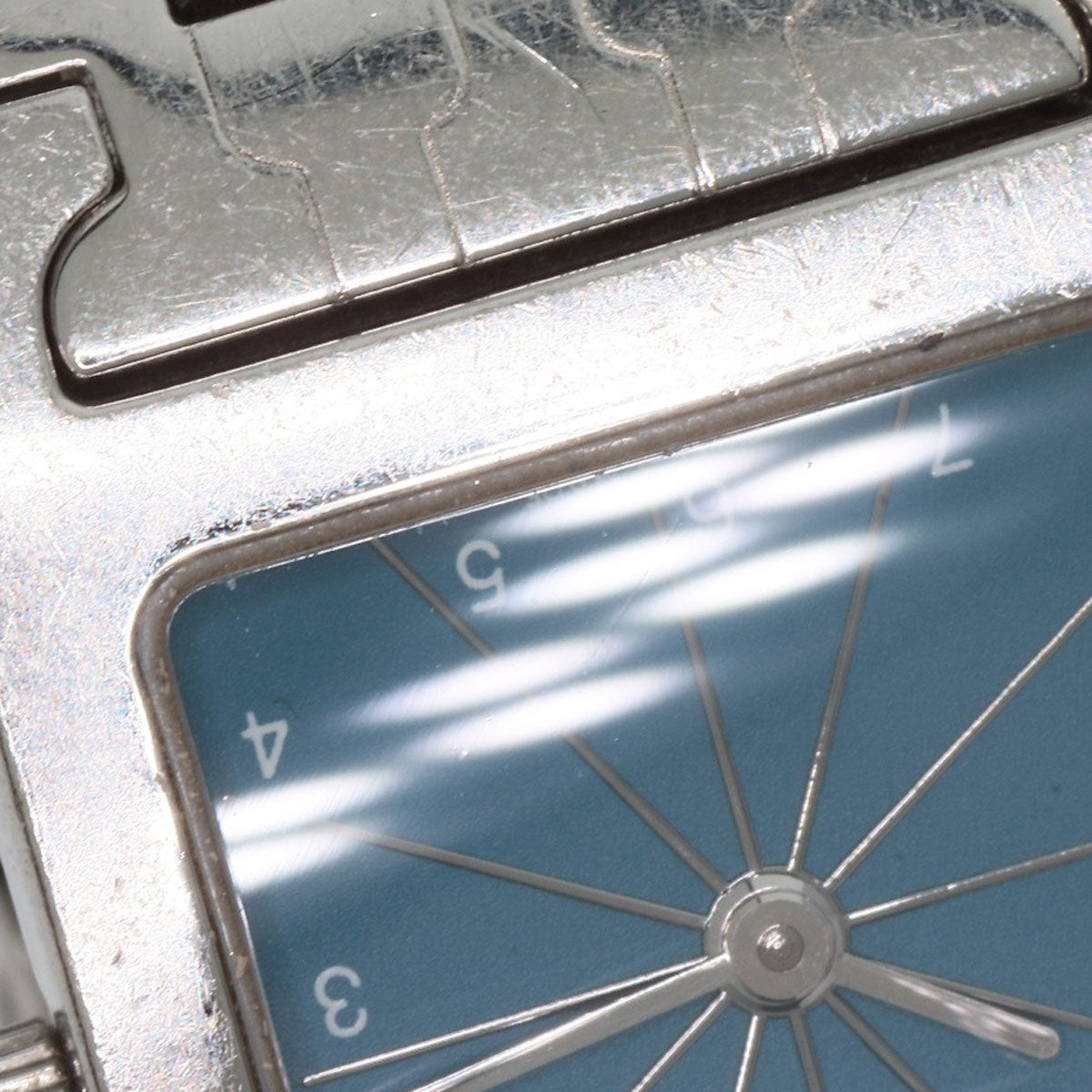 HERMES Watches Quartz HH1.210 Stainless Steel , Stainless Steel Silver H Watch Blue Gene Blue gene dial Women Used
