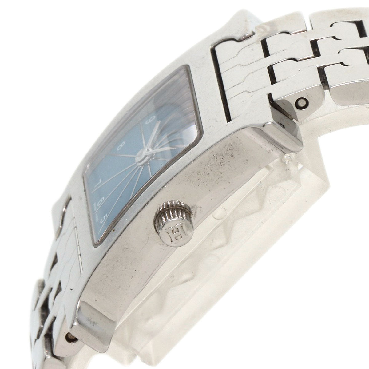 HERMES Watches Quartz HH1.210 Stainless Steel , Stainless Steel Silver H Watch Blue Gene Blue gene dial Women Used