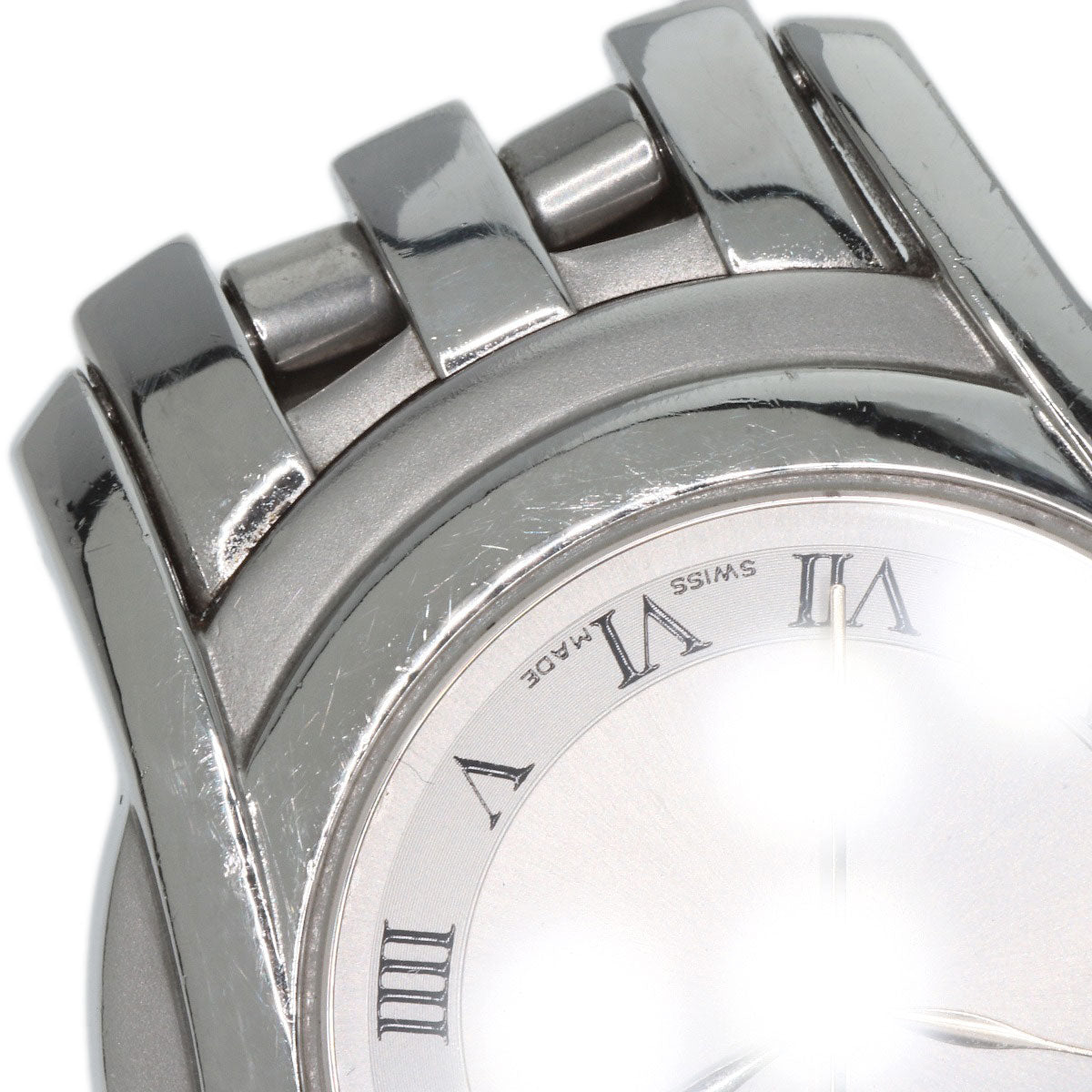 GUCCI Watches Quartz 5500L Stainless Steel , Stainless Steel Silver Round face Silver dial Women Used