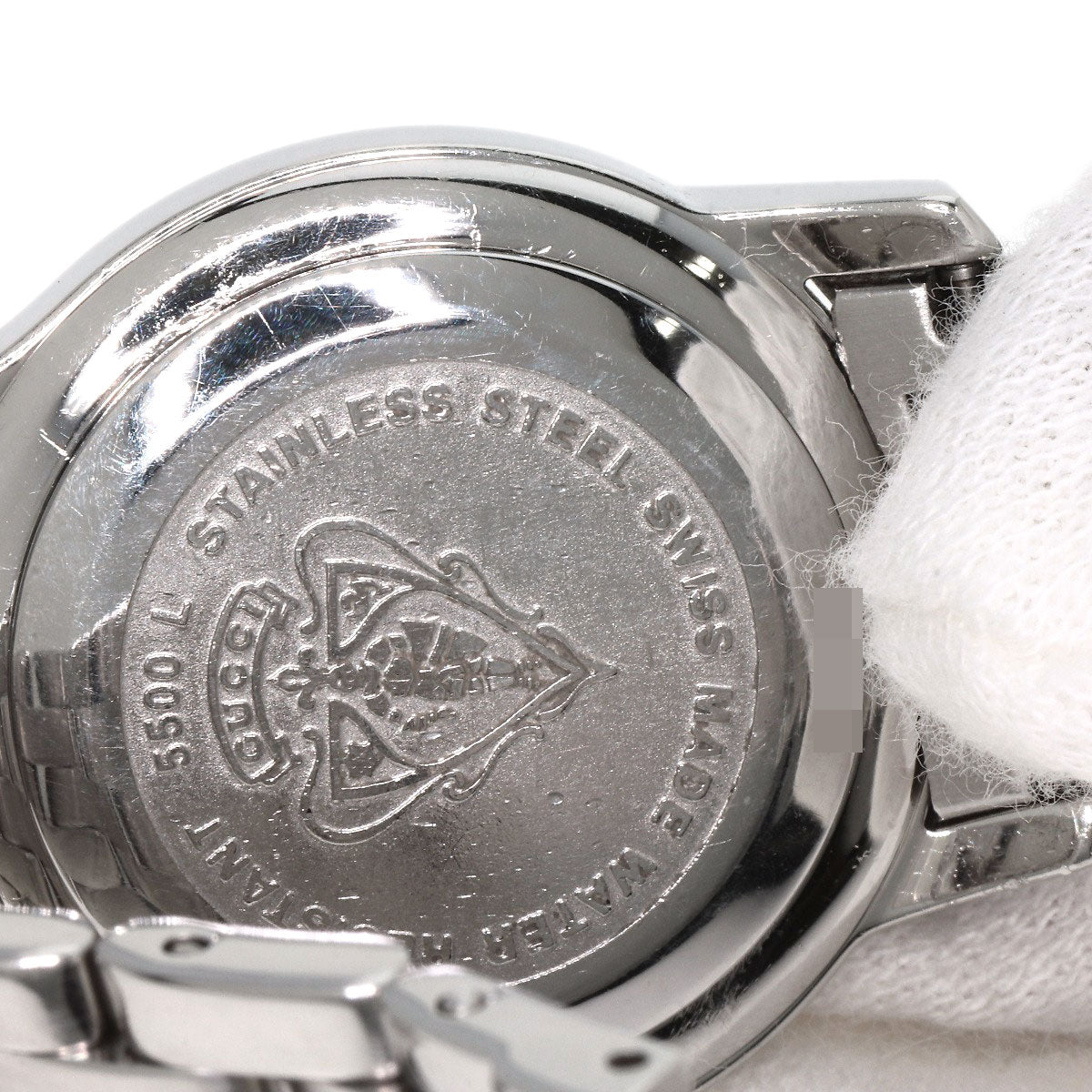 GUCCI Watches Quartz 5500L Stainless Steel , Stainless Steel Silver Round face Silver dial Women Used