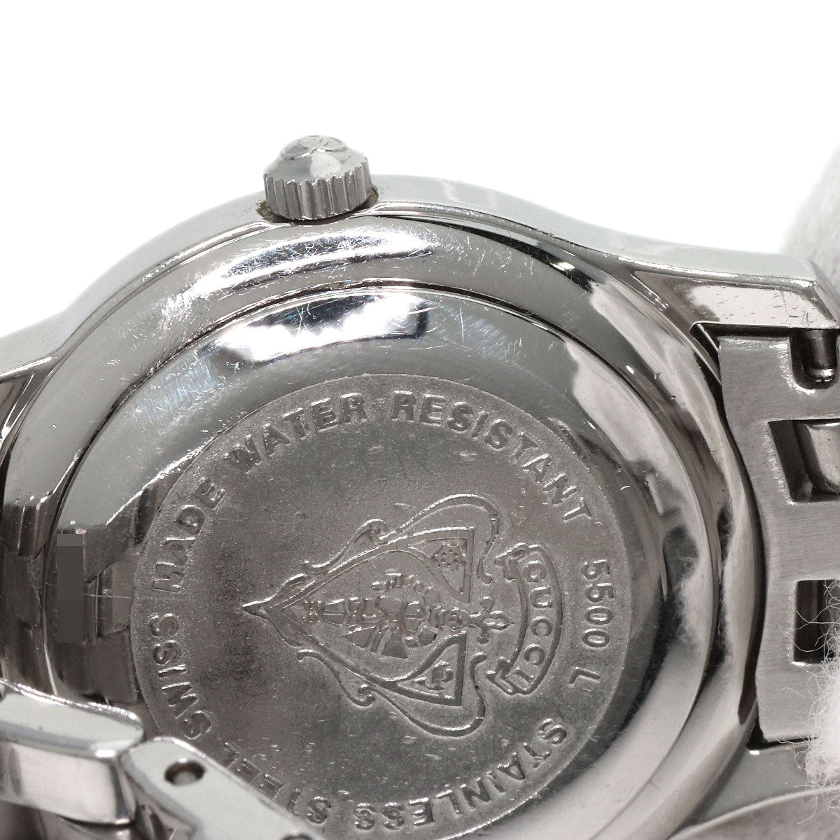 GUCCI Watches Quartz 5500L Stainless Steel , Stainless Steel Silver Round face Silver dial Women Used