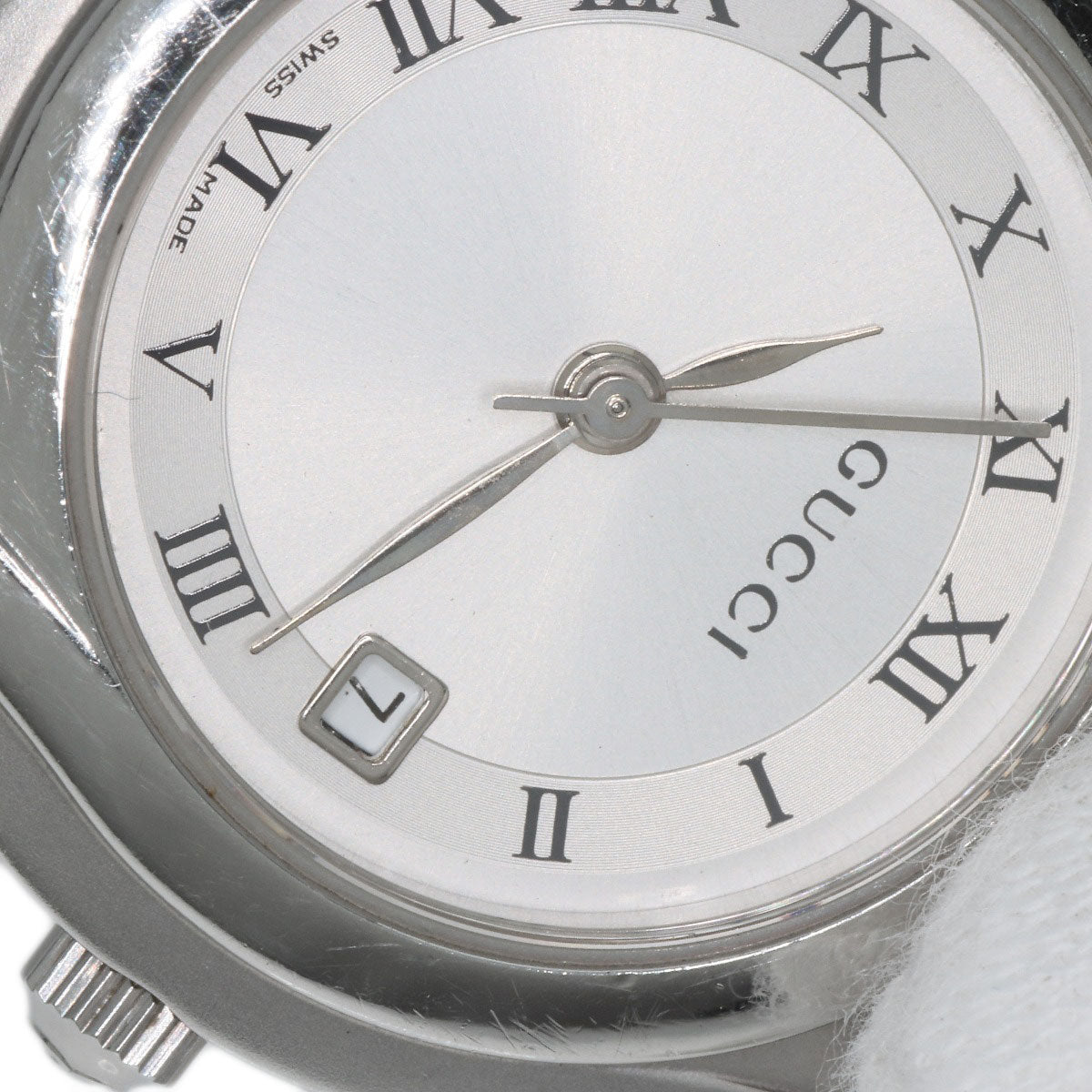 GUCCI Watches Quartz 5500L Stainless Steel , Stainless Steel Silver Round face Silver dial Women Used
