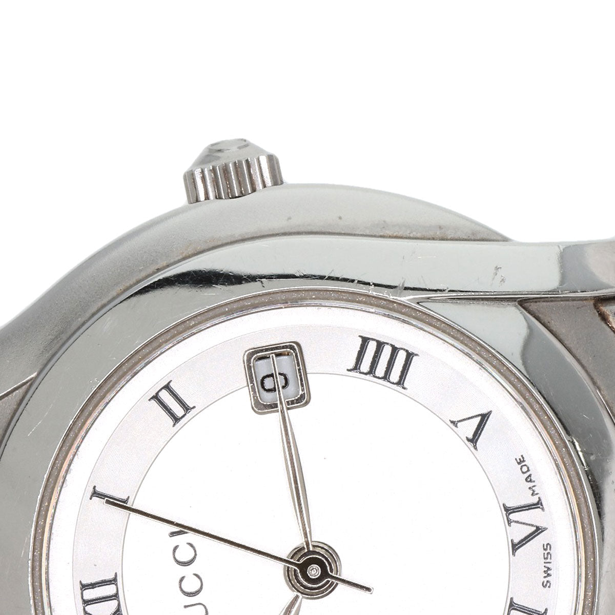 GUCCI Watches Quartz 5500L Stainless Steel , Stainless Steel Silver Round face Silver dial Women Used