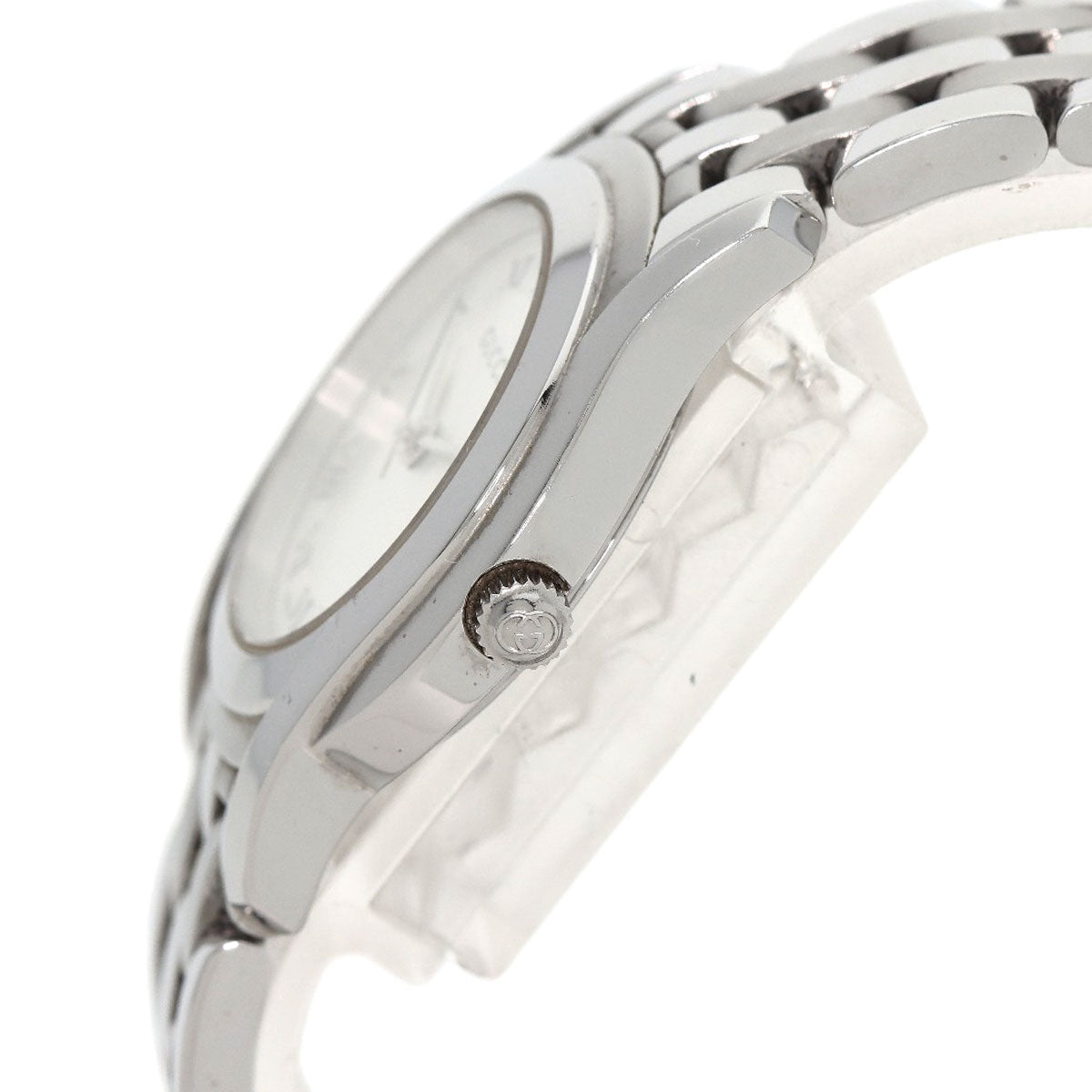 GUCCI Watches Quartz 5500L Stainless Steel , Stainless Steel Silver Round face Silver dial Women Used