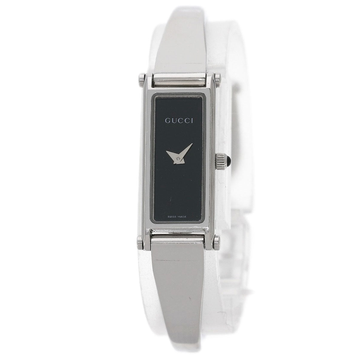 GUCCI Watches Quartz Stainless Steel , Stainless Steel Silver 1500L black dial Women Used