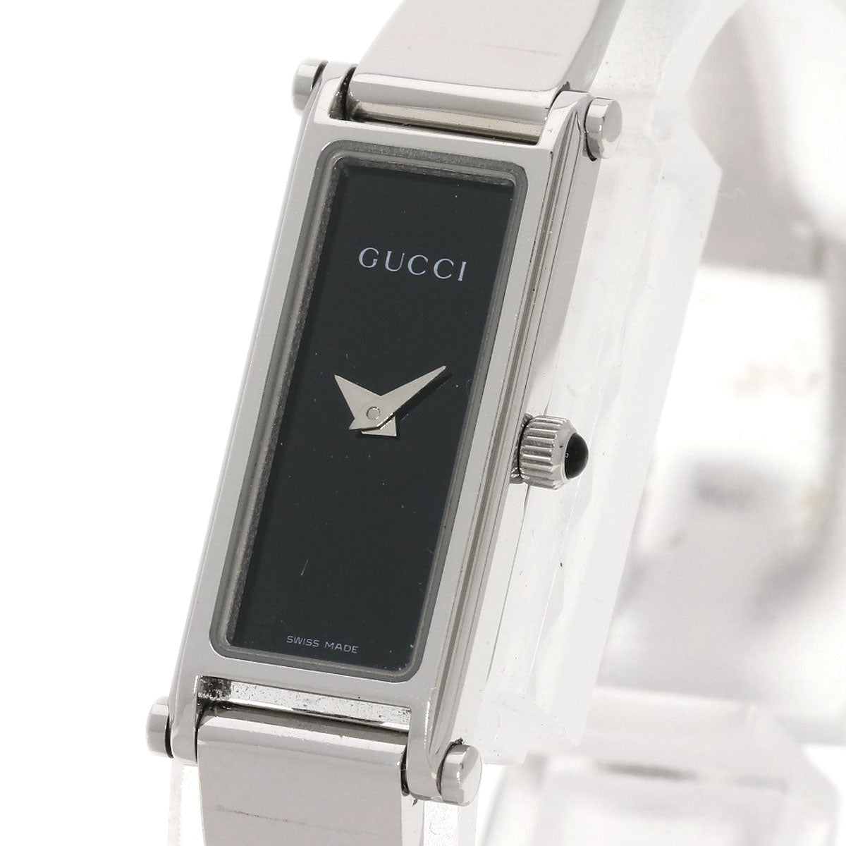 GUCCI Watches Quartz Stainless Steel , Stainless Steel Silver 1500L black dial Women Used