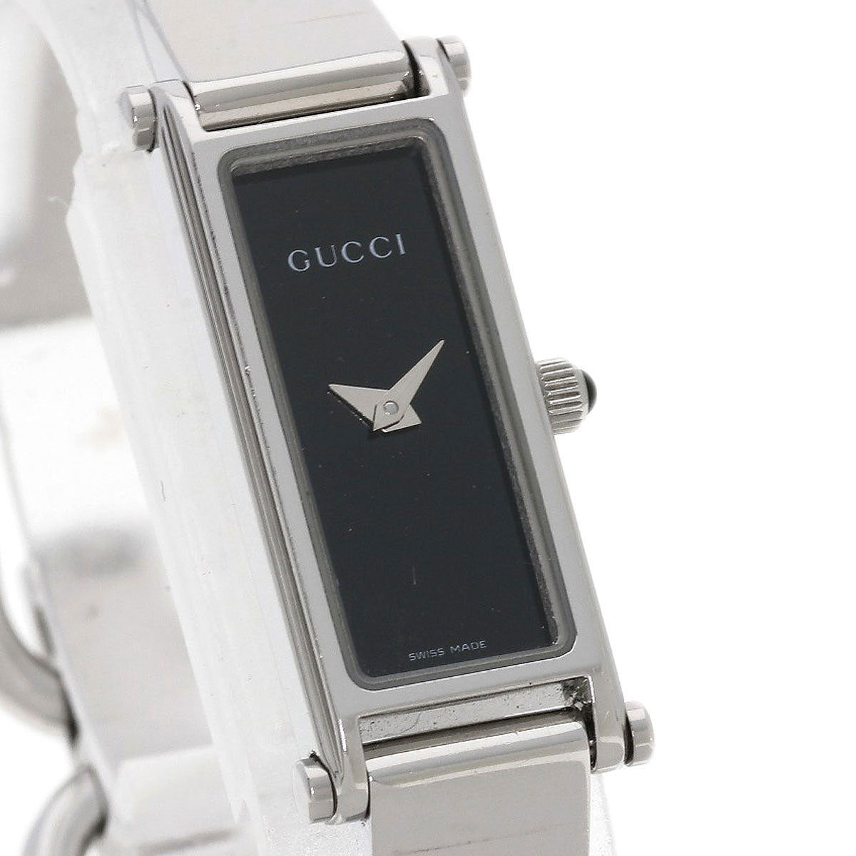 GUCCI Watches Quartz Stainless Steel , Stainless Steel Silver 1500L black dial Women Used