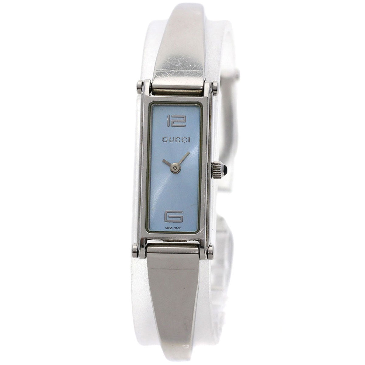 GUCCI Watches Quartz 1500L Stainless Steel Silver Square face blue dial