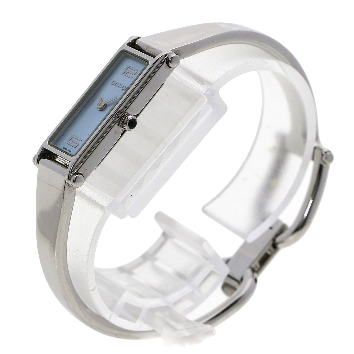 GUCCI Watches Quartz 1500L Stainless Steel Silver Square face blue dial