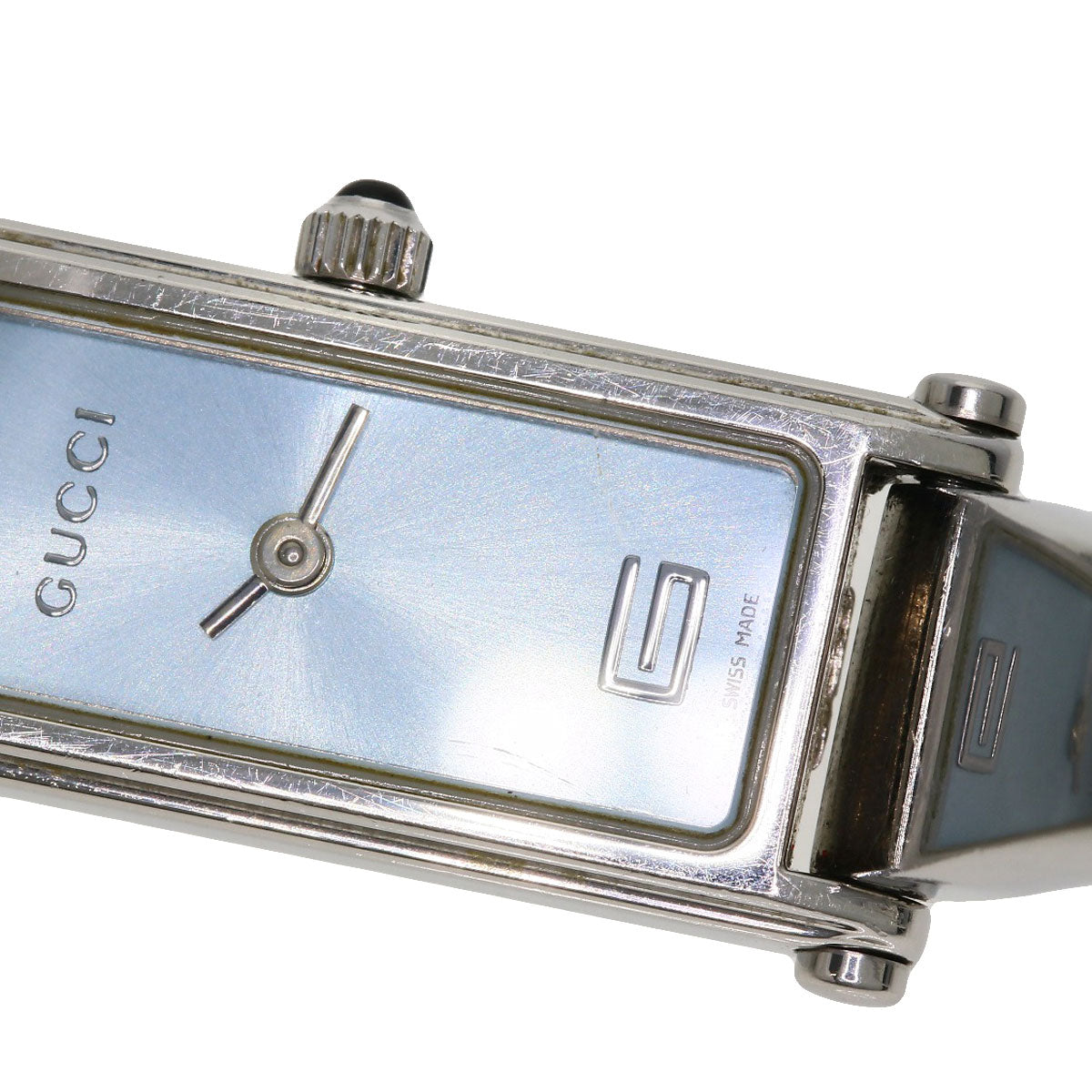 GUCCI Watches Quartz 1500L Stainless Steel Silver Square face blue dial