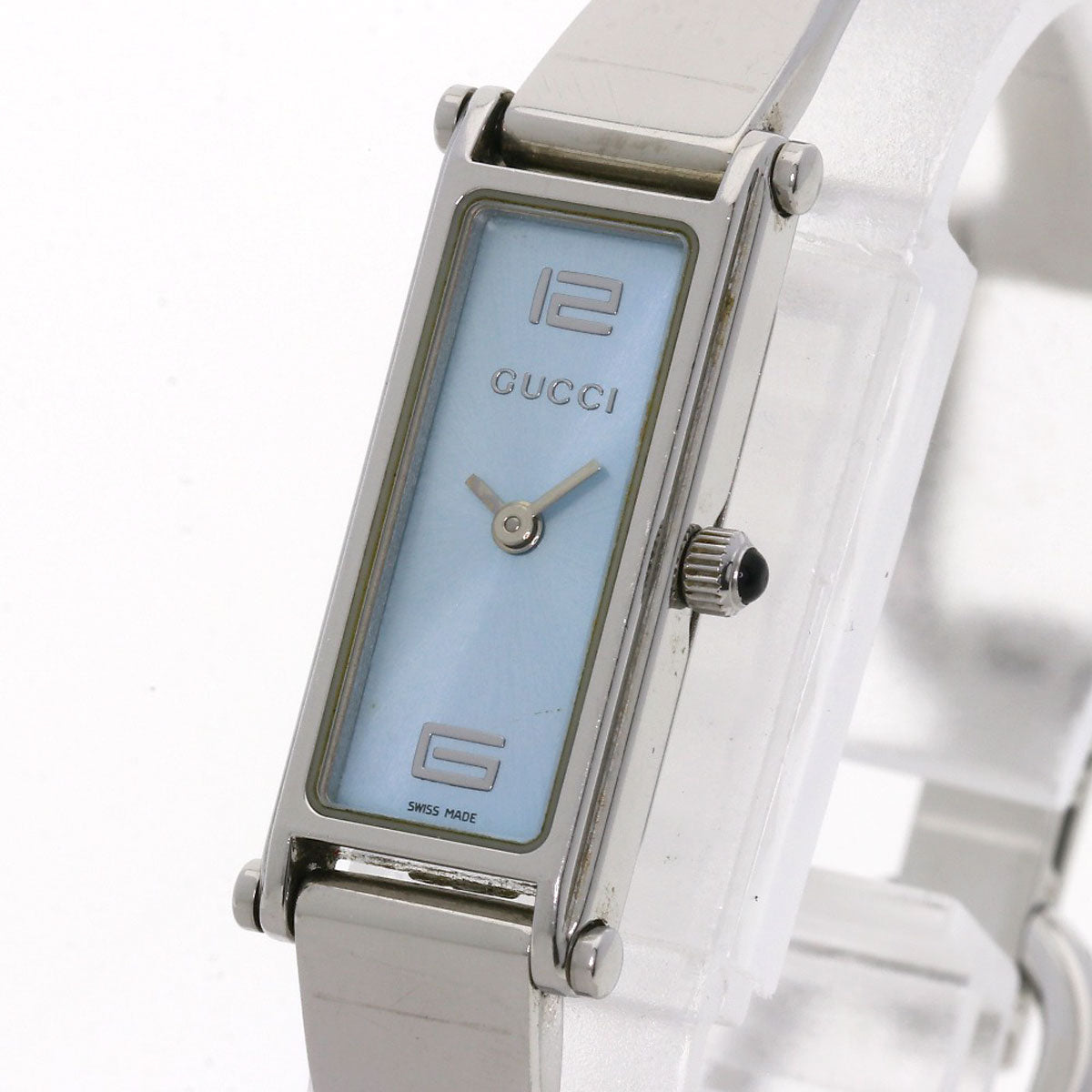 GUCCI Watches Quartz 1500L Stainless Steel Silver Square face blue dial