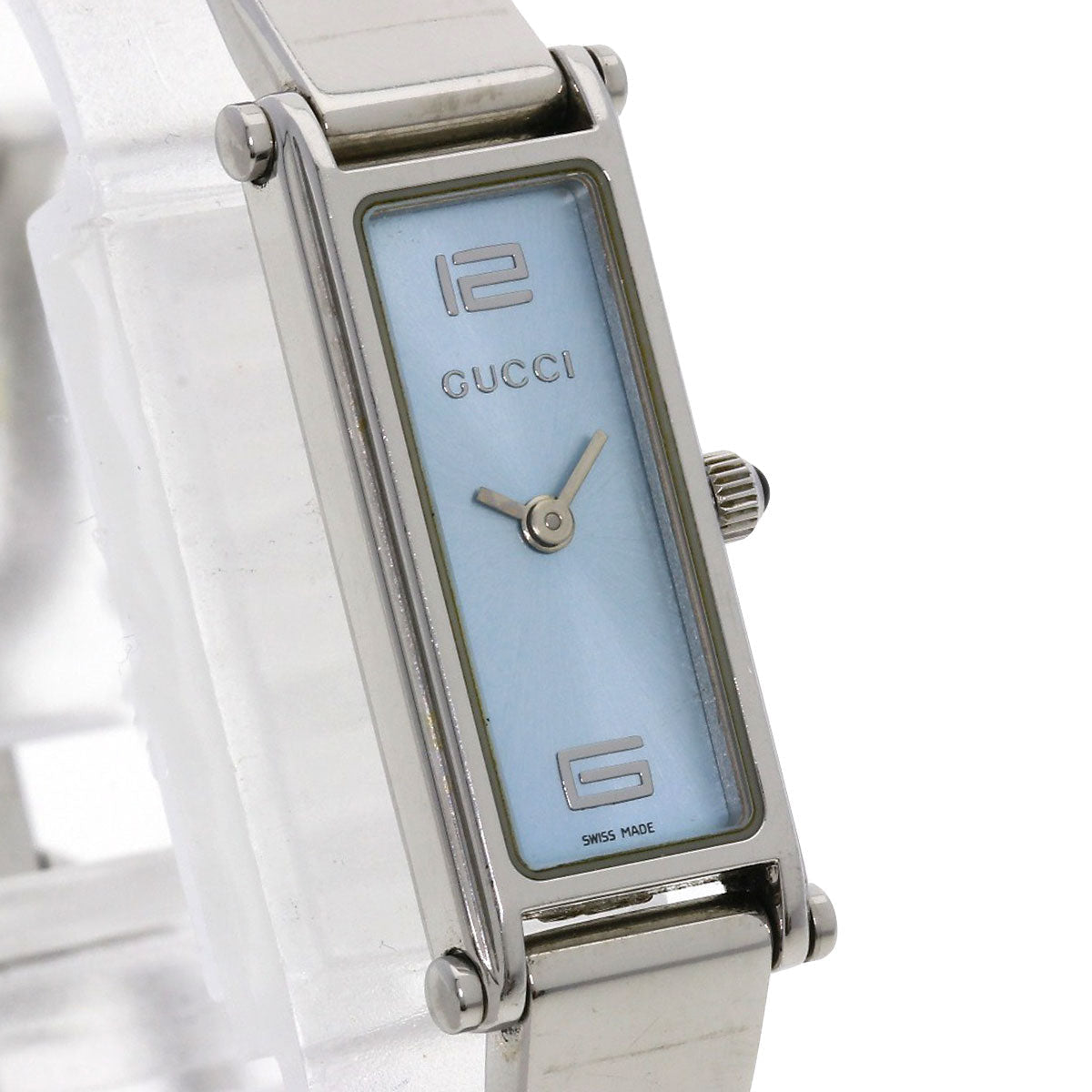 GUCCI Watches Quartz 1500L Stainless Steel Silver Square face blue dial