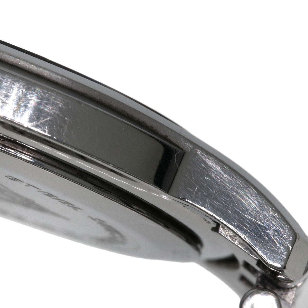 GUCCI Watches Quartz 5500M Stainless Steel , Stainless Steel Silver Round face black dial mens Used