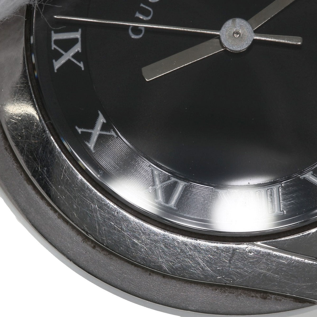 GUCCI Watches Quartz 5500M Stainless Steel , Stainless Steel Silver Round face black dial mens Used