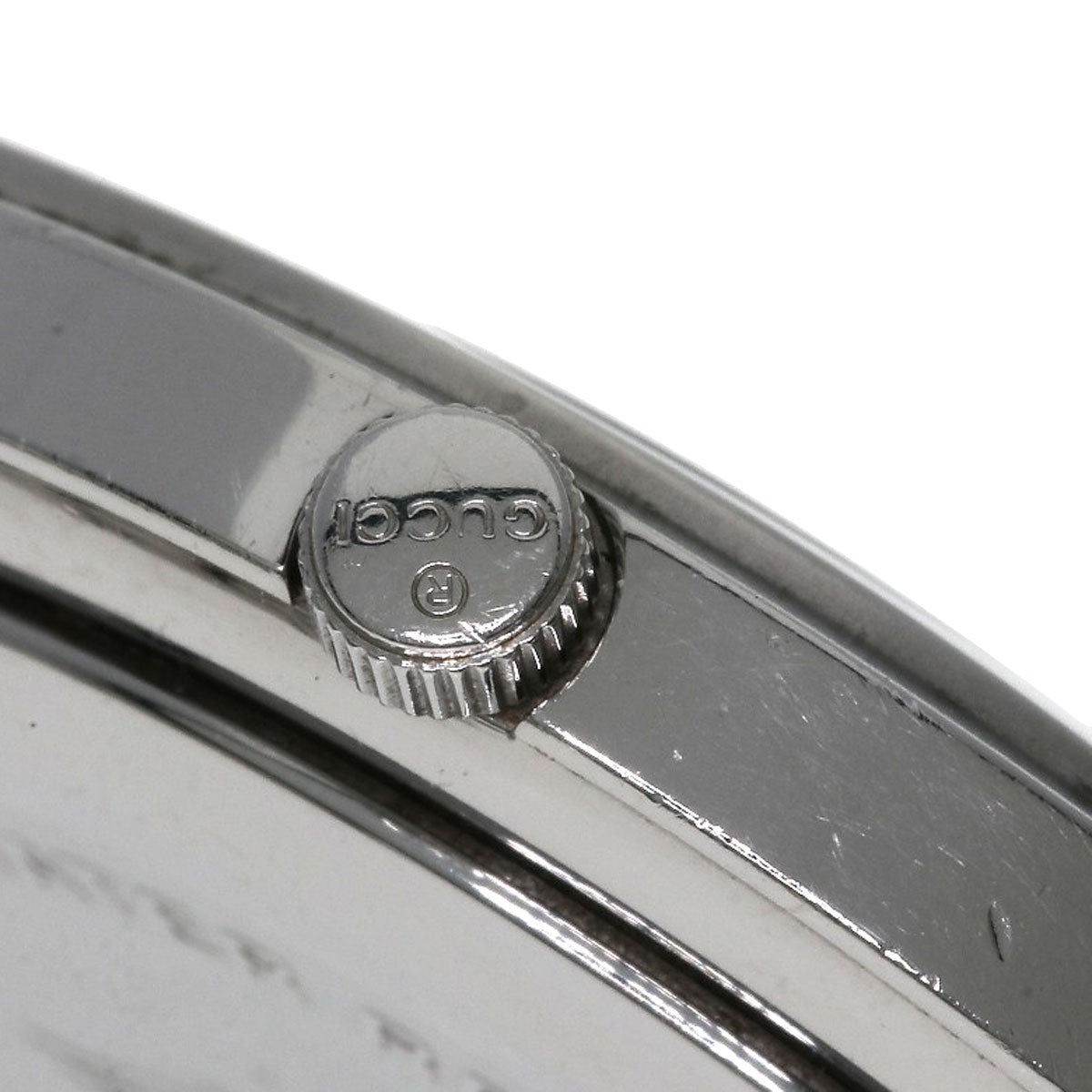 GUCCI Watches Quartz 5500M Stainless Steel , Stainless Steel Silver Round face black dial mens Used