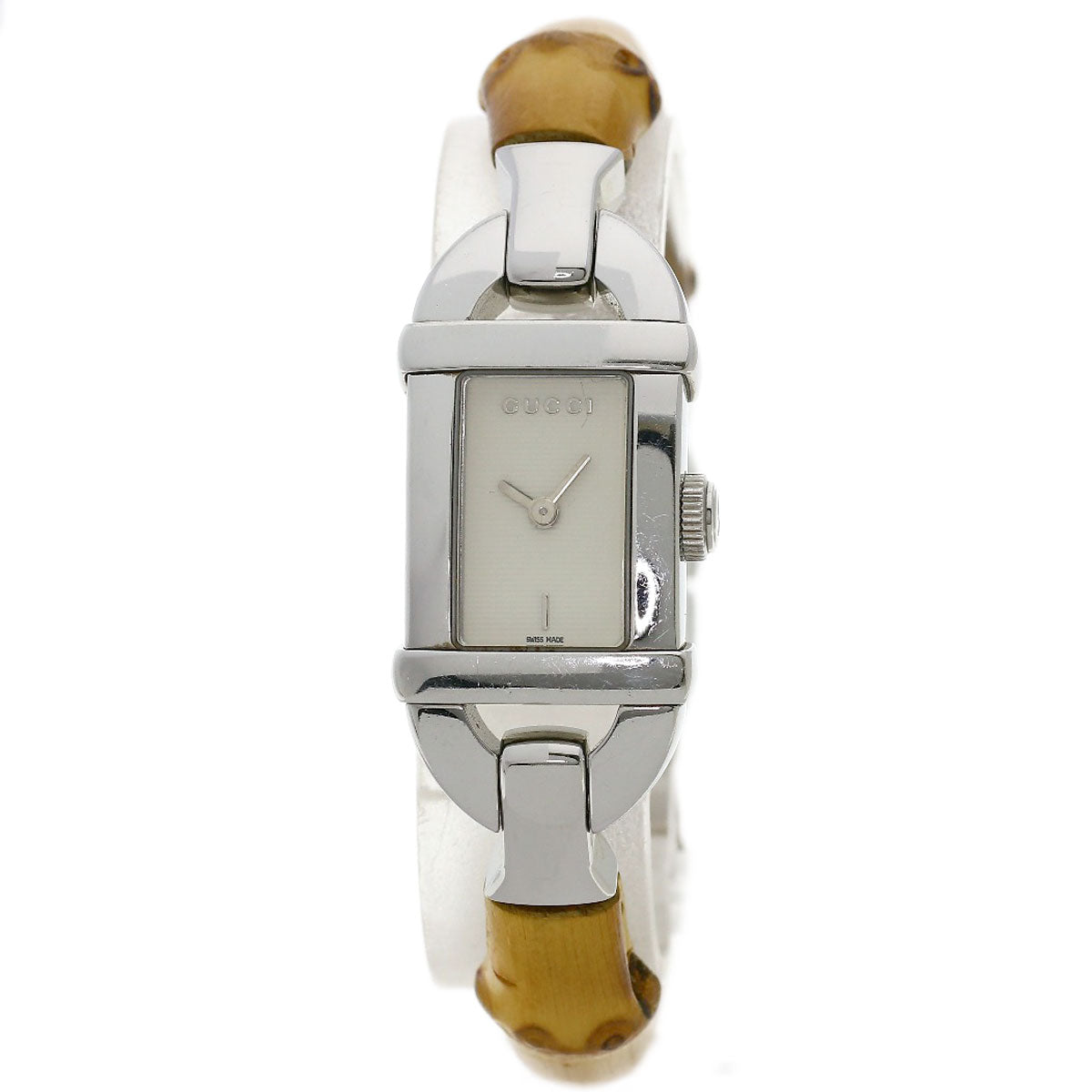 GUCCI Watches Quartz 6800L Stainless Steel, Bamboo Silver Bamboo Silver dial Women Used