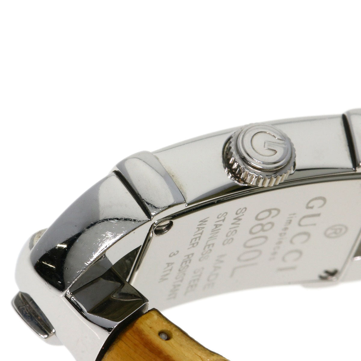 GUCCI Watches Quartz 6800L Stainless Steel, Bamboo Silver Bamboo Silver dial Women Used