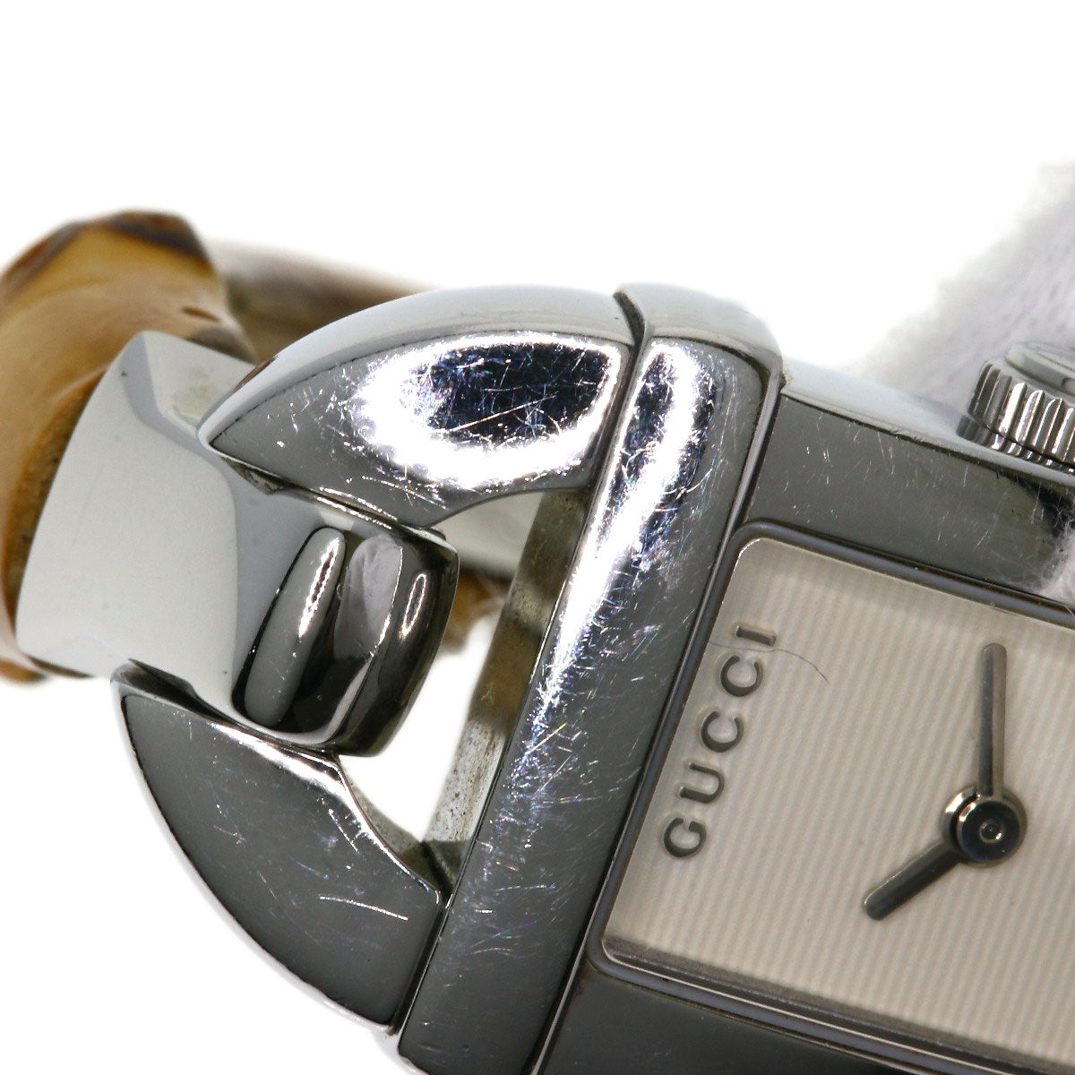 GUCCI Watches Quartz 6800L Stainless Steel, Bamboo Silver Bamboo Silver dial Women Used