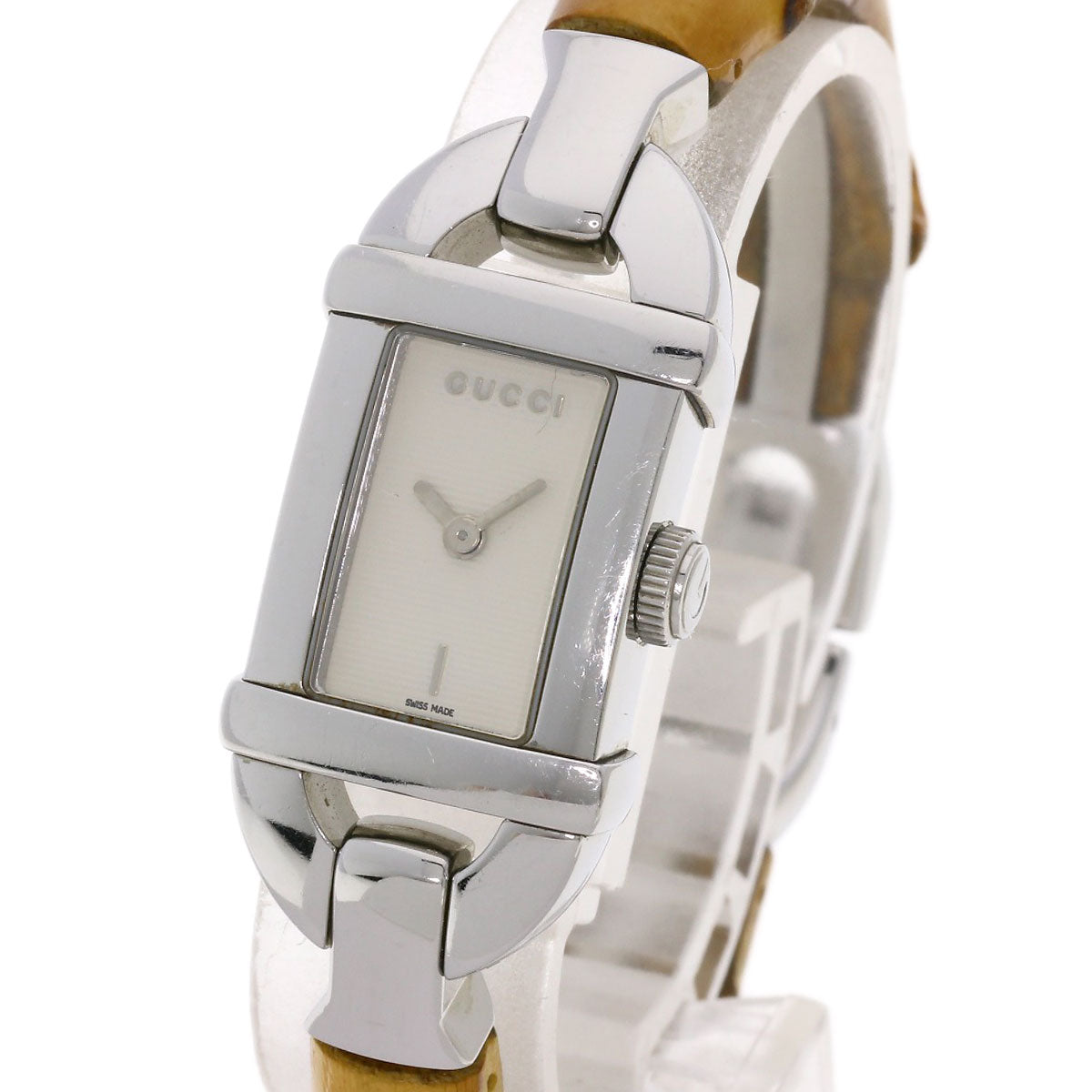 GUCCI Watches Quartz 6800L Stainless Steel, Bamboo Silver Bamboo Silver dial Women Used