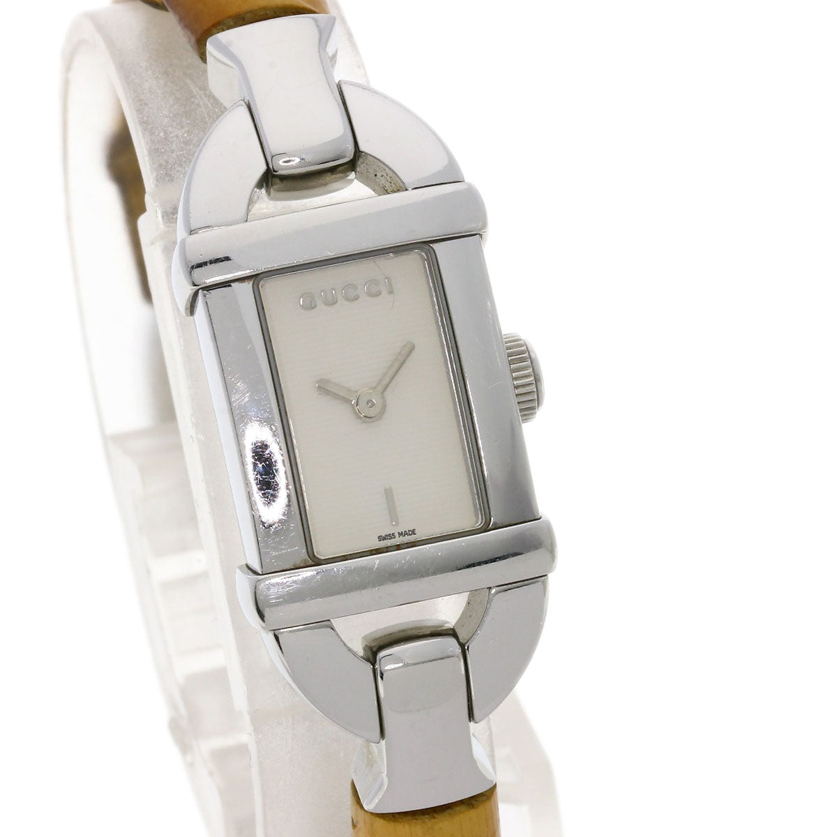 GUCCI Watches Quartz 6800L Stainless Steel, Bamboo Silver Bamboo Silver dial Women Used