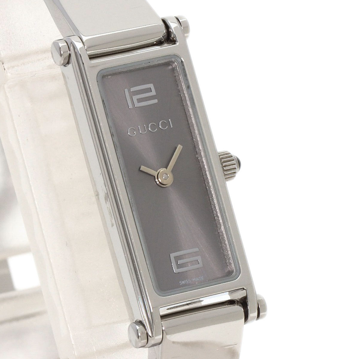 GUCCI Watches Quartz 1500L Stainless Steel , Stainless Steel Silver Square face Silver dial Women Used