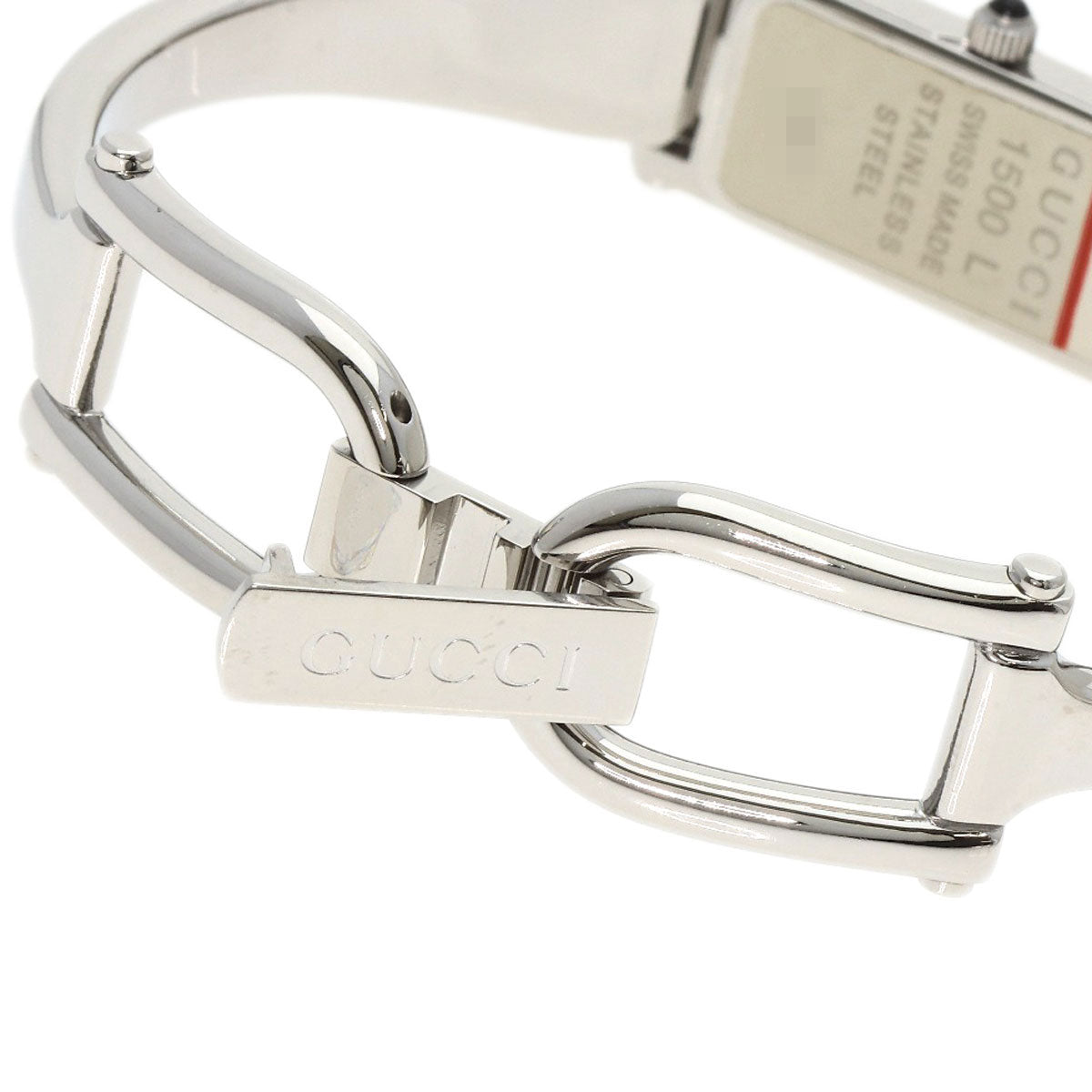 GUCCI Watches Quartz 1500L Stainless Steel , Stainless Steel Silver Square face Silver dial Women Used