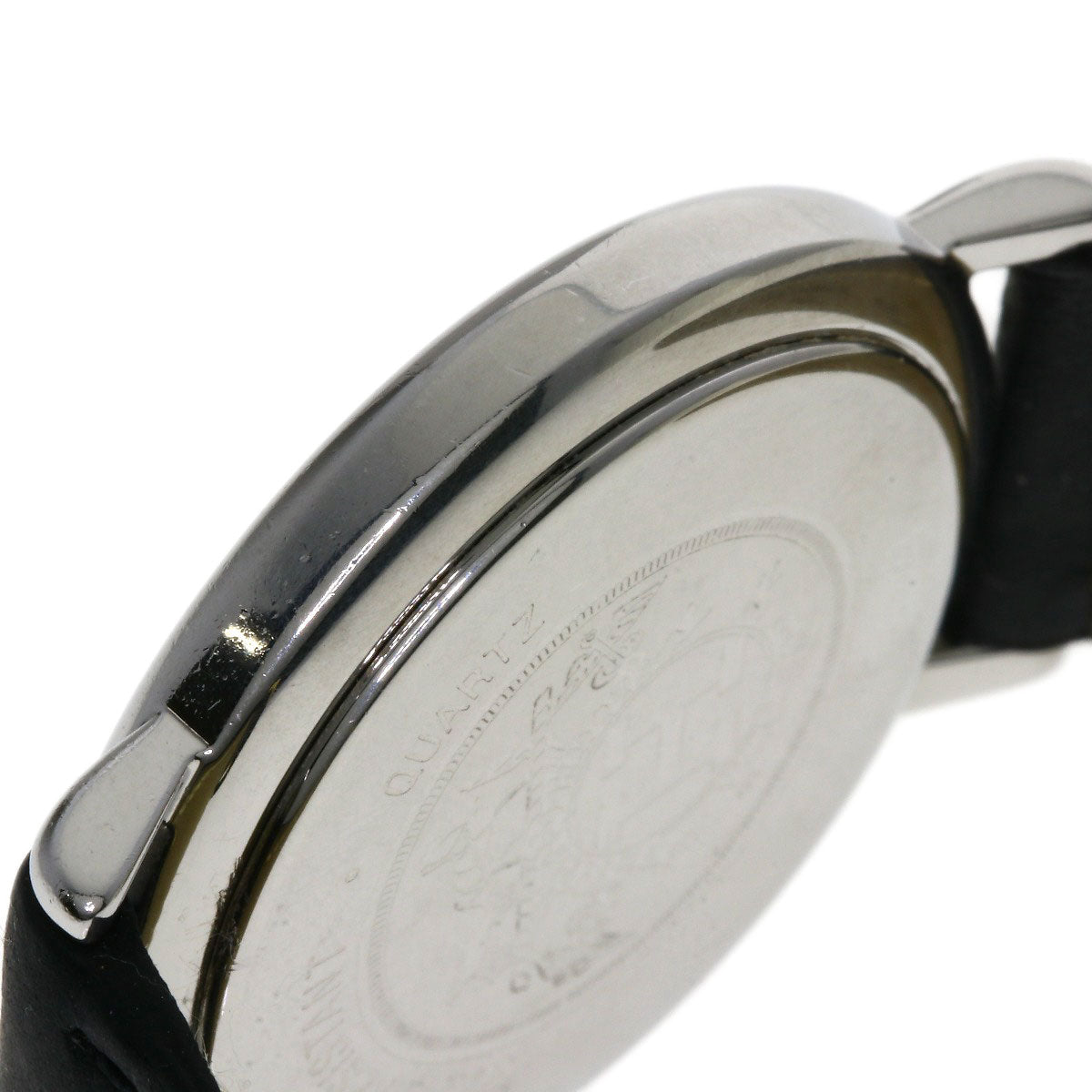 HERMES Watches Quartz Combination, Leather Silver Meteor Ivory dial mens Used