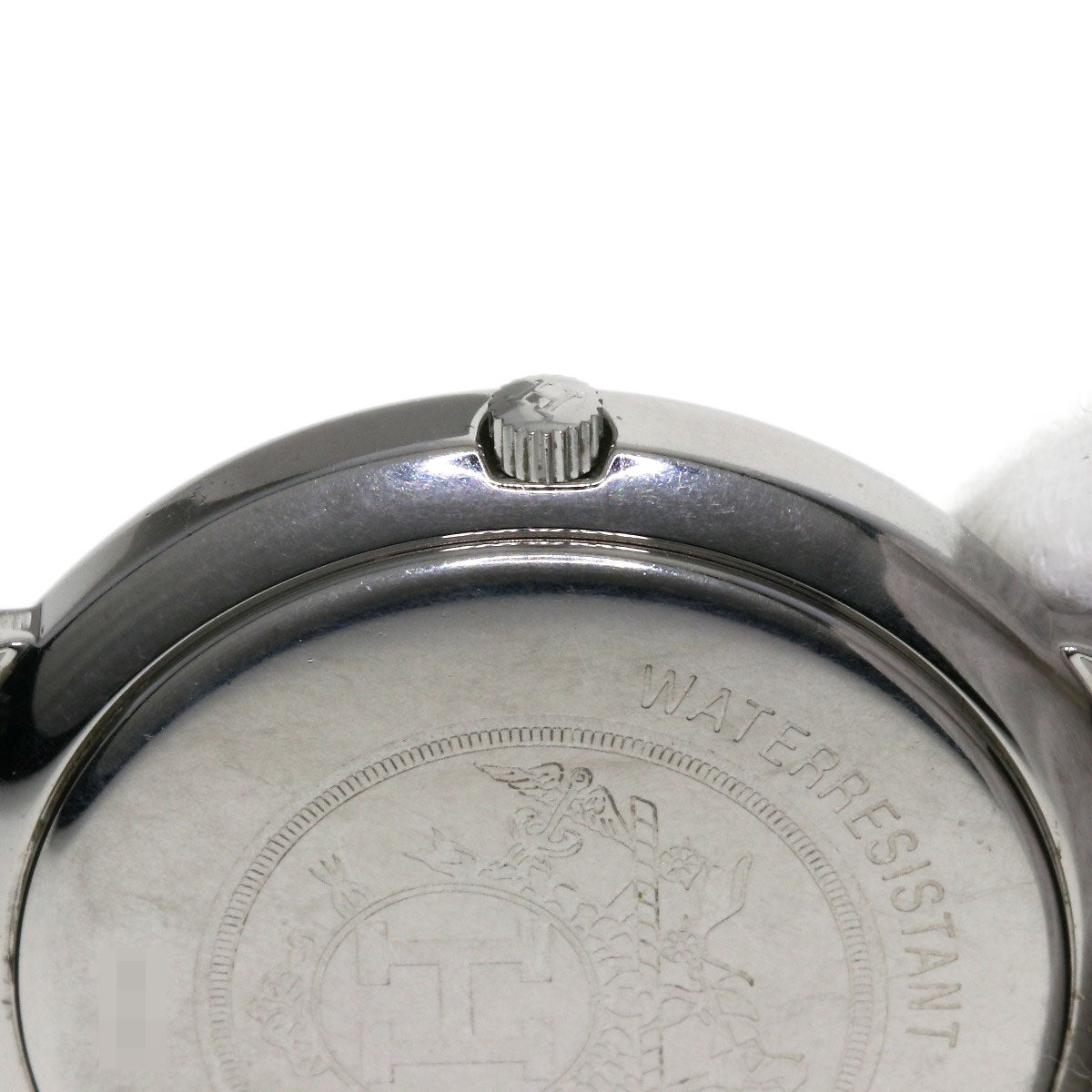 HERMES Watches Quartz Combination, Leather Silver Meteor Ivory dial mens Used