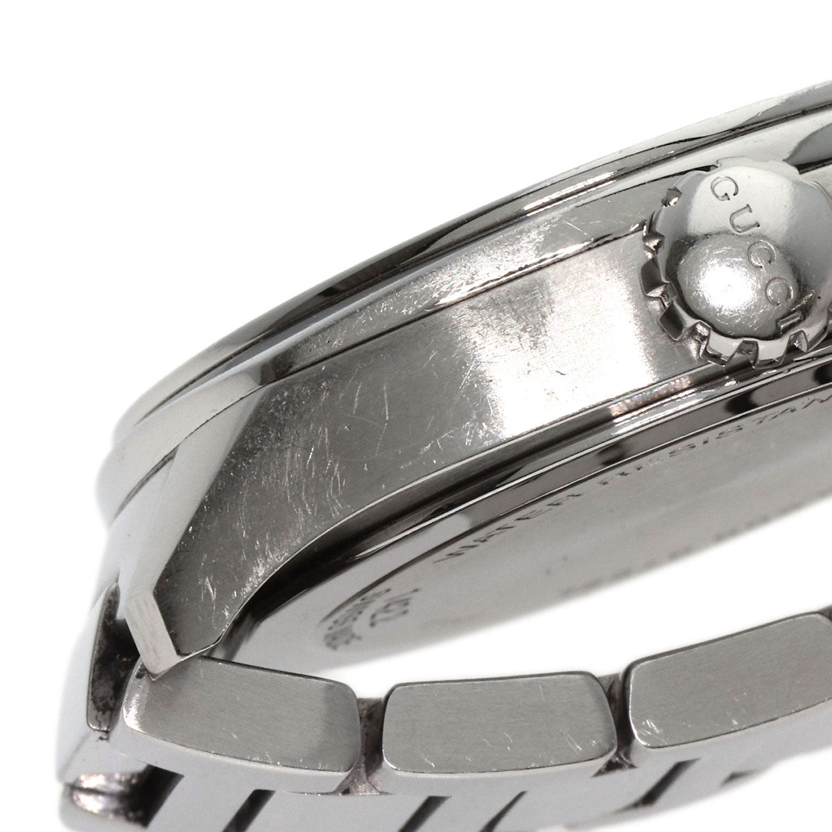 GUCCI Watches Quartz Stainless Steel , Stainless Steel Silver 142.2 black dial mens Used