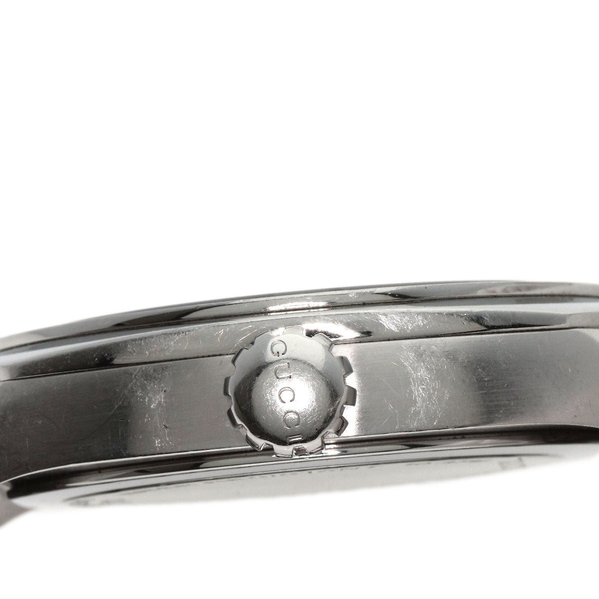 GUCCI Watches Quartz Stainless Steel , Stainless Steel Silver 142.2 black dial mens Used