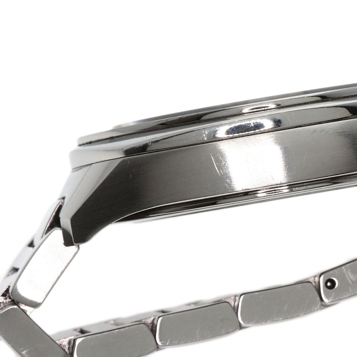 GUCCI Watches Quartz Stainless Steel , Stainless Steel Silver 142.2 black dial mens Used