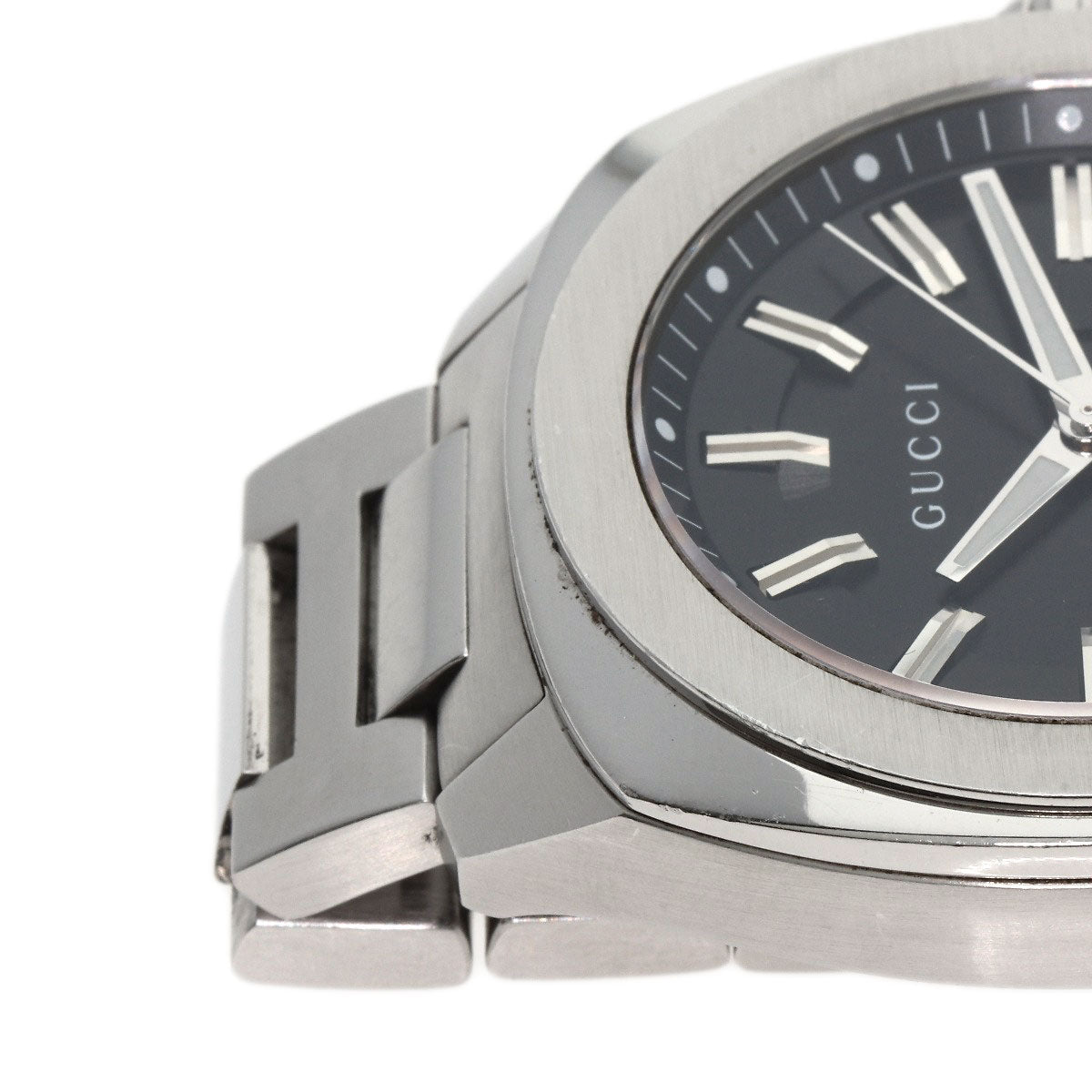 GUCCI Watches Quartz Stainless Steel , Stainless Steel Silver 142.2 black dial mens Used