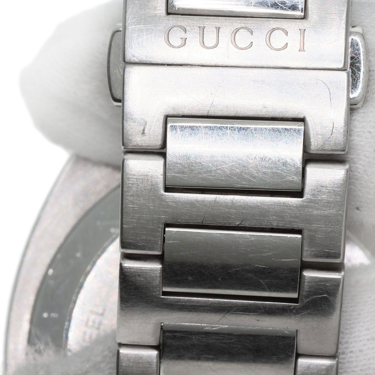 GUCCI Watches Quartz Stainless Steel , Stainless Steel Silver 142.2 black dial mens Used