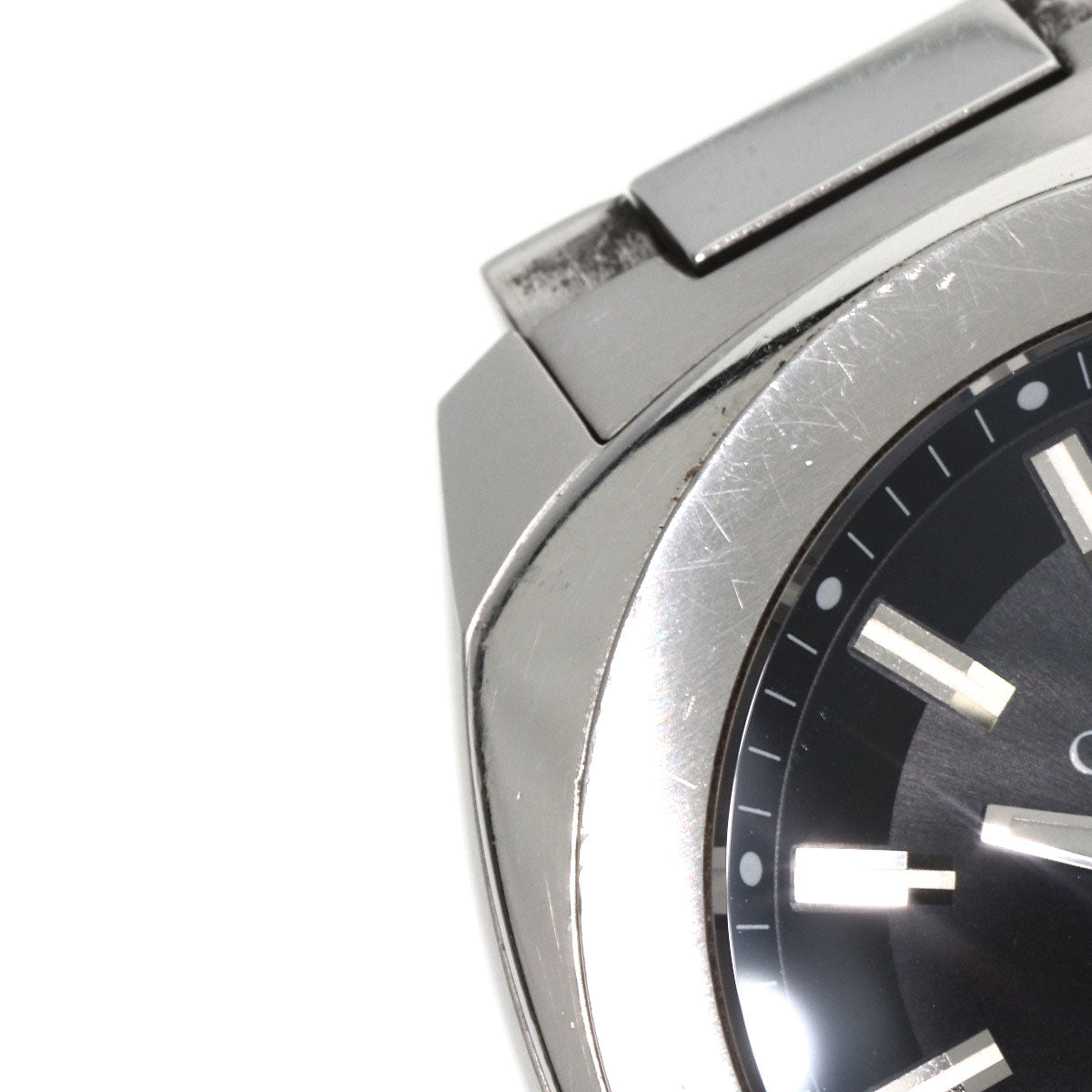 GUCCI Watches Quartz Stainless Steel , Stainless Steel Silver 142.2 black dial mens Used