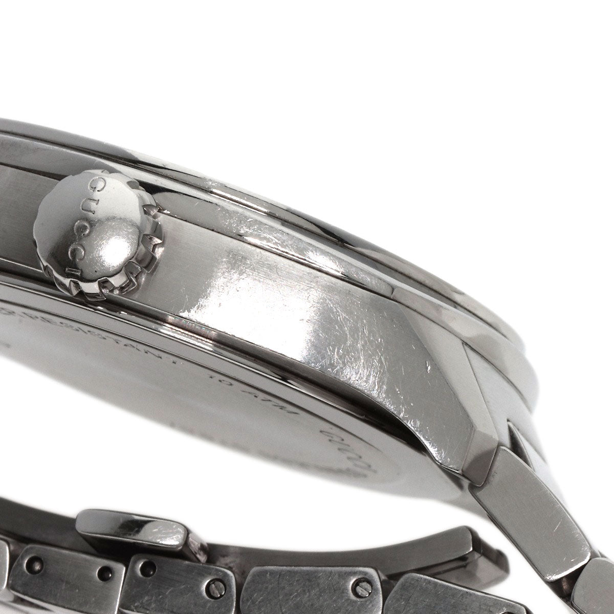 GUCCI Watches Quartz Stainless Steel , Stainless Steel Silver 142.2 black dial mens Used