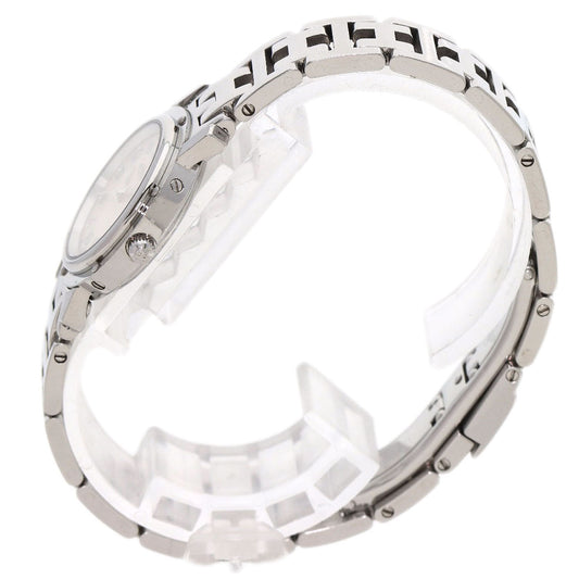 HERMES Watches Quartz CL4.210 Stainless Steel , Stainless Steel Silver Clipper Nacle New Buckle Pink shell dial Women Used