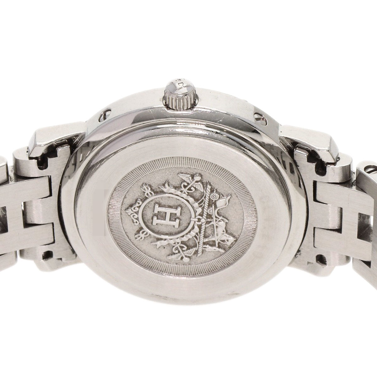 HERMES Watches Quartz CL4.210 Stainless Steel , Stainless Steel Silver Clipper Nacle New Buckle Pink shell dial Women Used