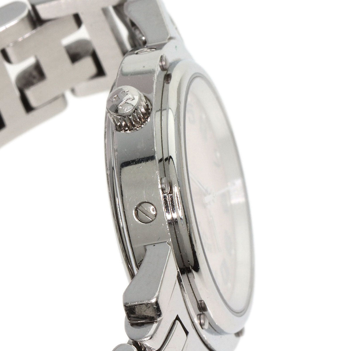 HERMES Watches Quartz CL4.210 Stainless Steel , Stainless Steel Silver Clipper Nacle New Buckle Pink shell dial Women Used