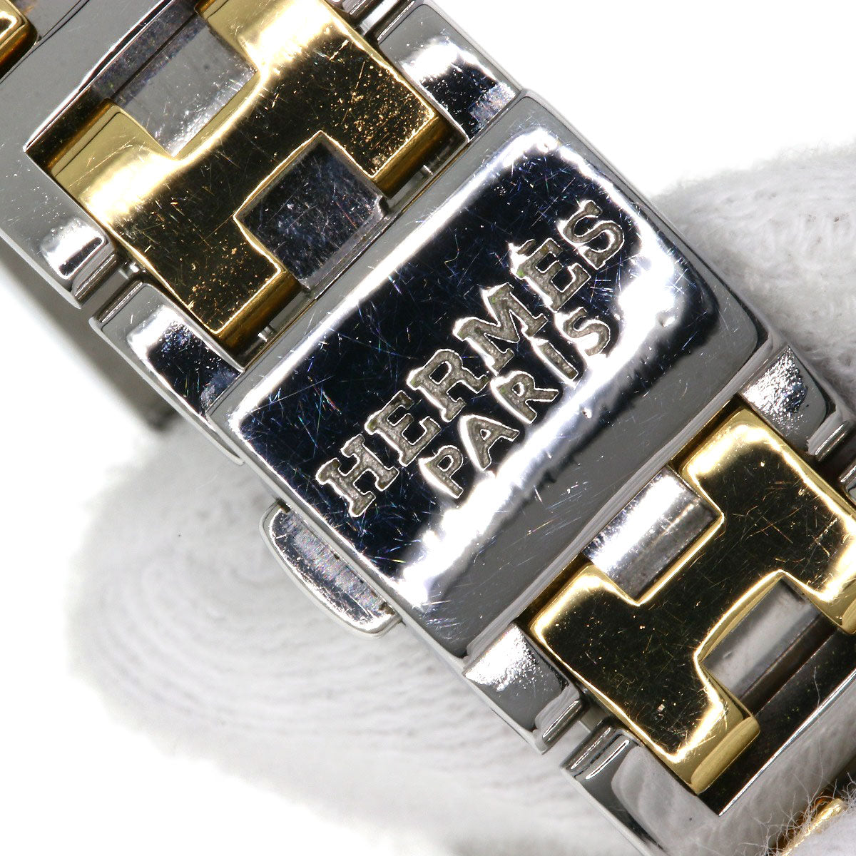 HERMES Watches Quartz CL4.220 Stainless Steel , SSxGP Silver Clipper new buckle Ivory dial Women Used