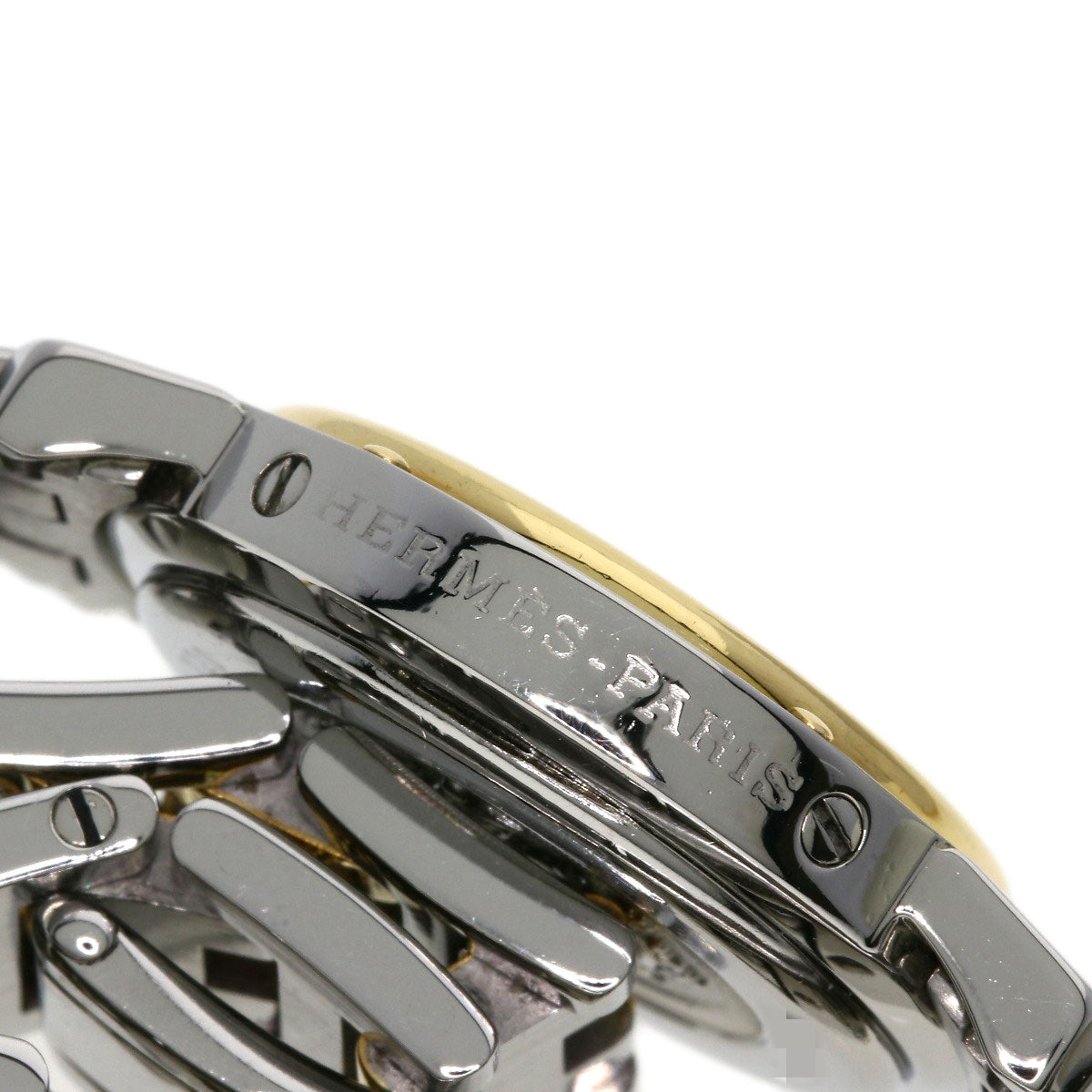 HERMES Watches Quartz CL4.220 Stainless Steel , SSxGP Silver Clipper new buckle Ivory dial Women Used