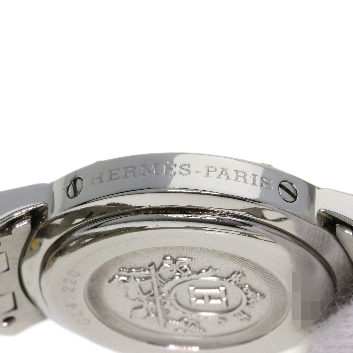 HERMES Watches Quartz CL4.220 Stainless Steel , SSxGP Silver Clipper new buckle Ivory dial Women Used