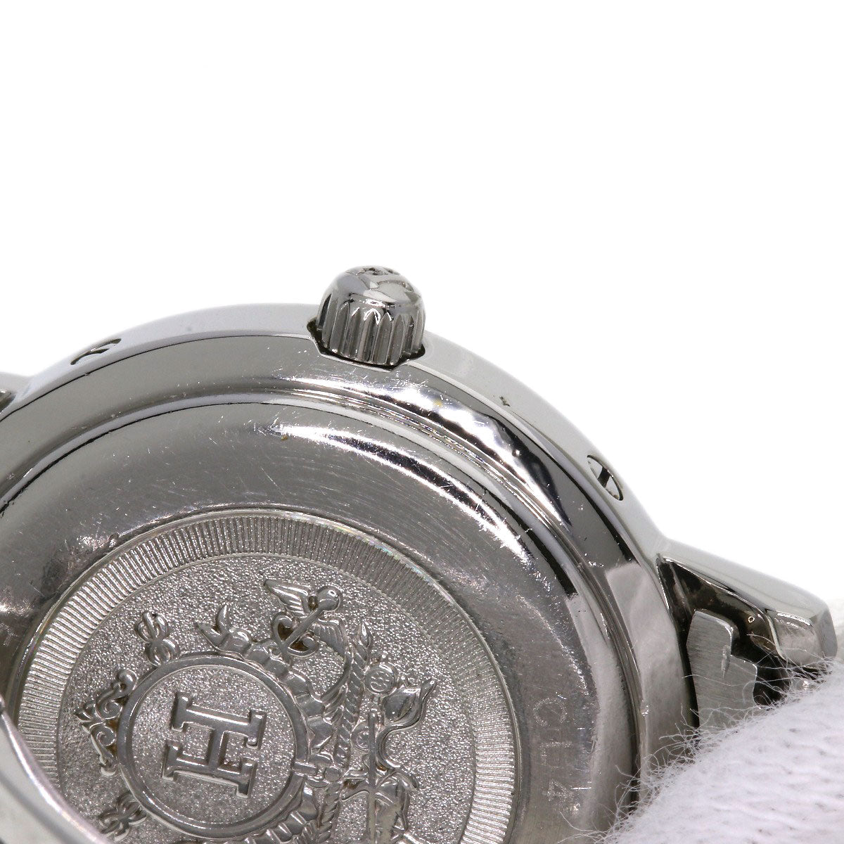 HERMES Watches Quartz CL4.220 Stainless Steel , SSxGP Silver Clipper new buckle Ivory dial Women Used