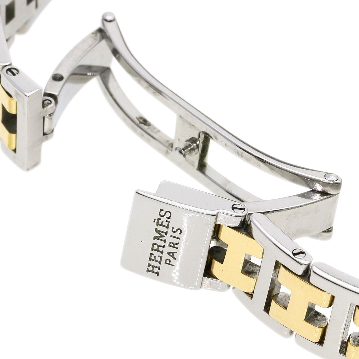 HERMES Watches Quartz CL4.220 Stainless Steel , SSxGP Silver Clipper new buckle Ivory dial Women Used