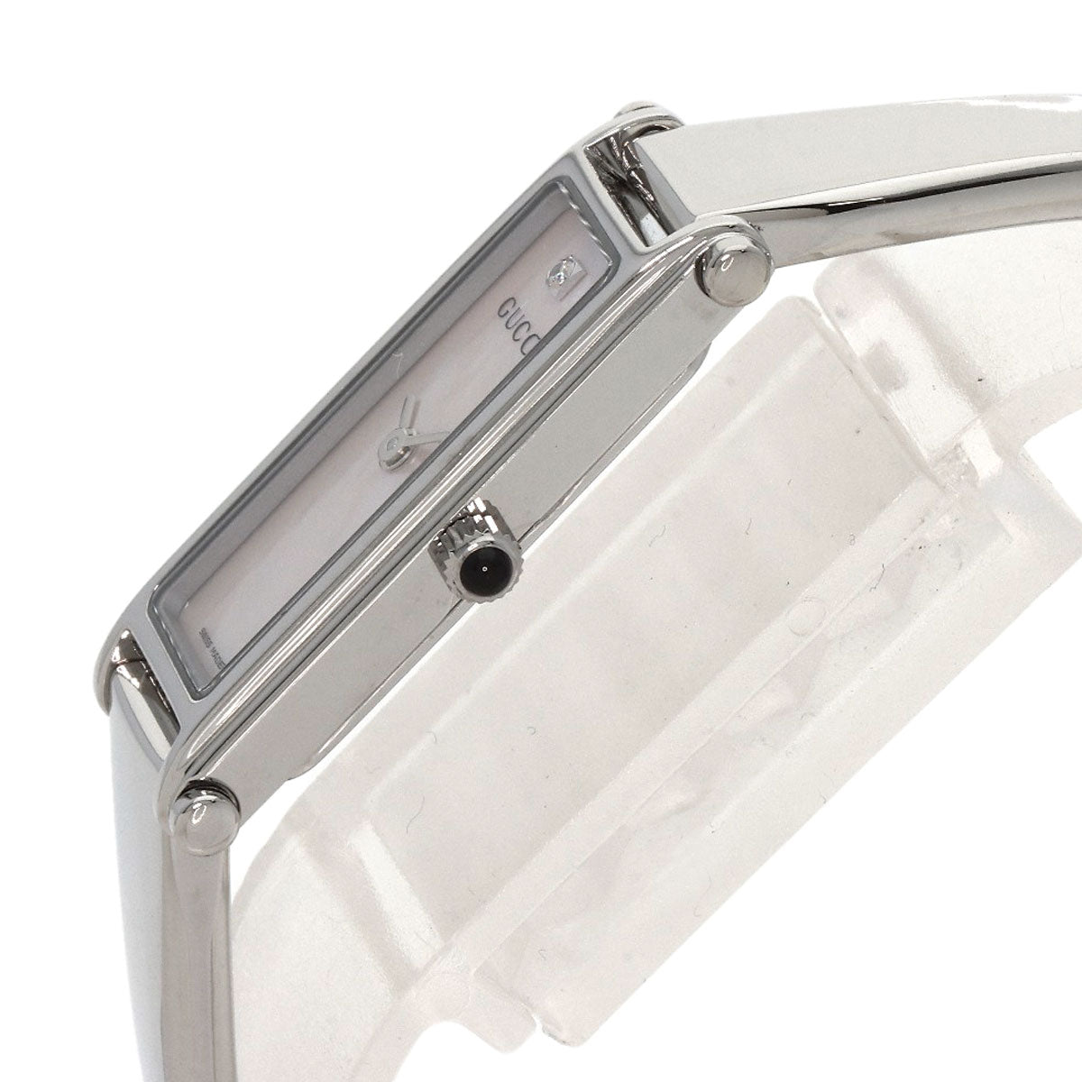 GUCCI Watches Quartz 1500L Stainless Steel , Stainless Steel Silver Square Face 1P Diamond White shell dial Women Used